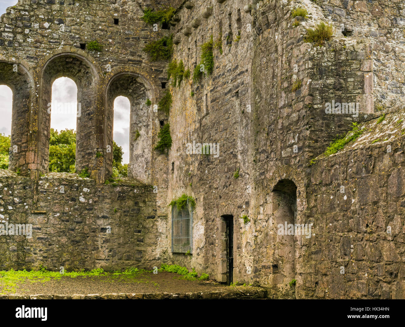 Ancient monastic ruins of Fore Abbey in County Westmeath, Ireland Stock Photo