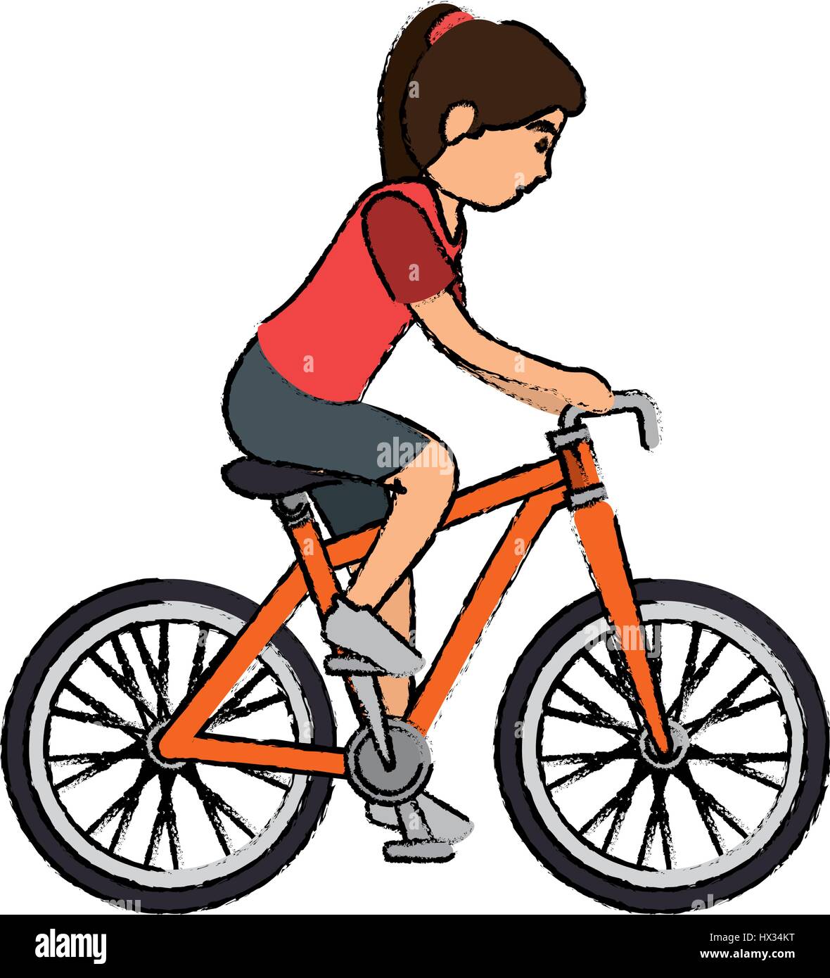woman athlete in bicycle avatar character Stock Vector Image & Art - Alamy