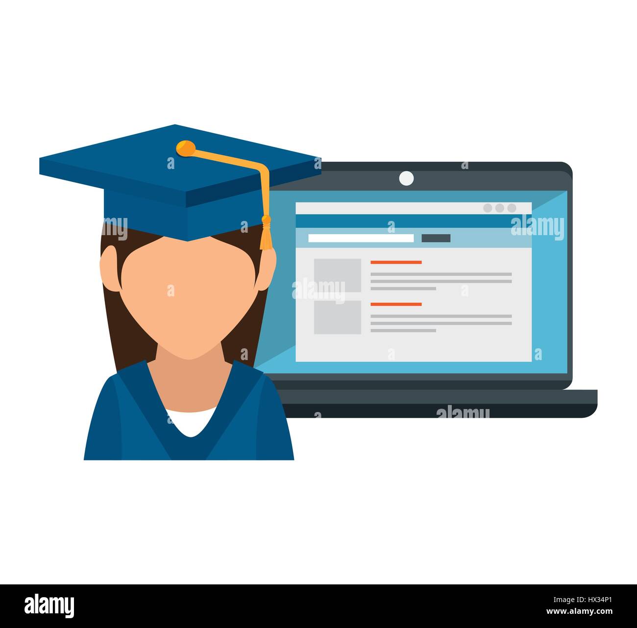 education online concept icons Stock Vector Image & Art - Alamy