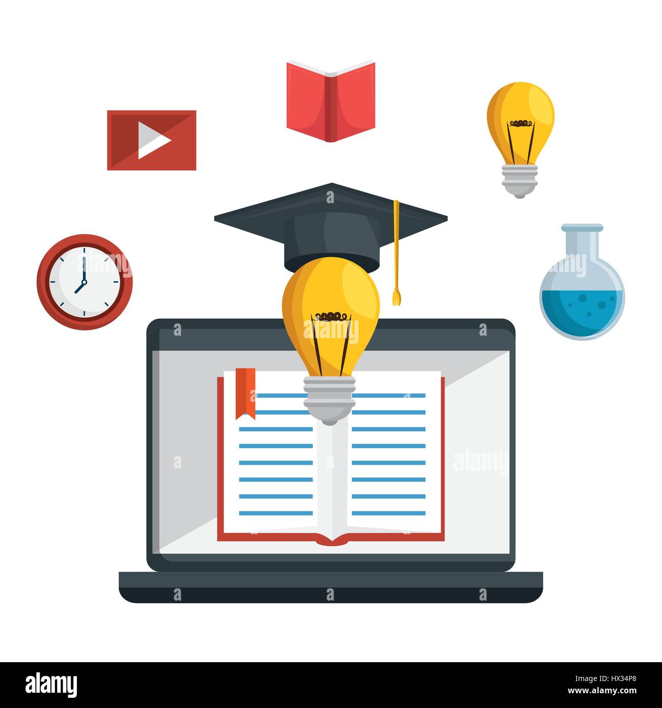 education online concept icons Stock Vector Image & Art - Alamy