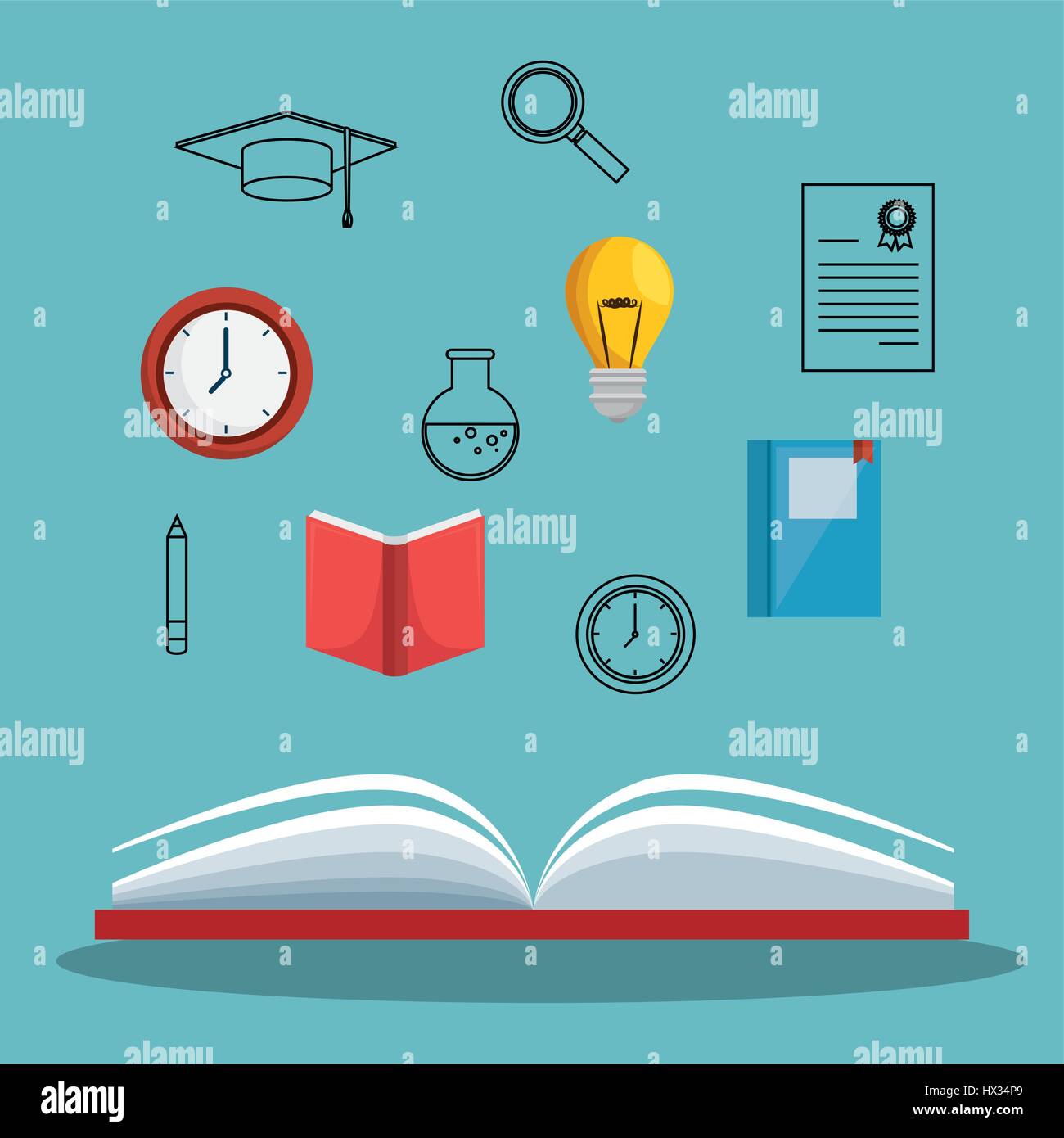 education concept elements icon Stock Vector Image & Art - Alamy
