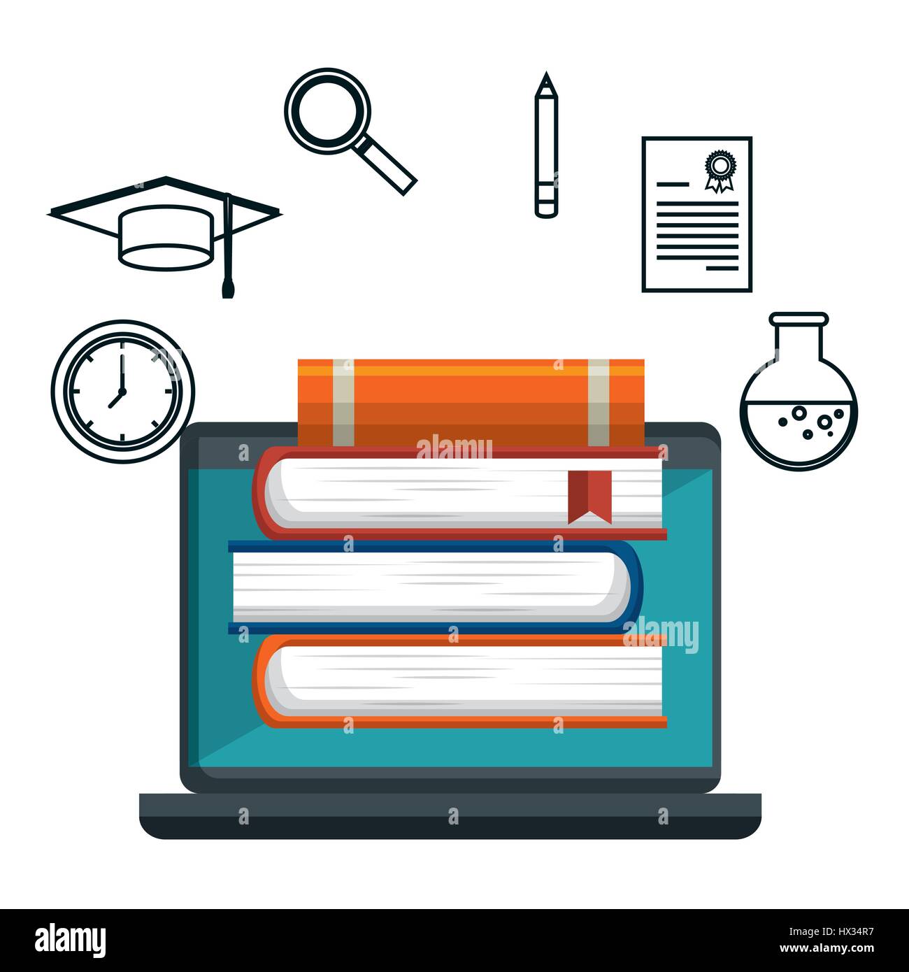education online concept icons Stock Vector Image & Art - Alamy