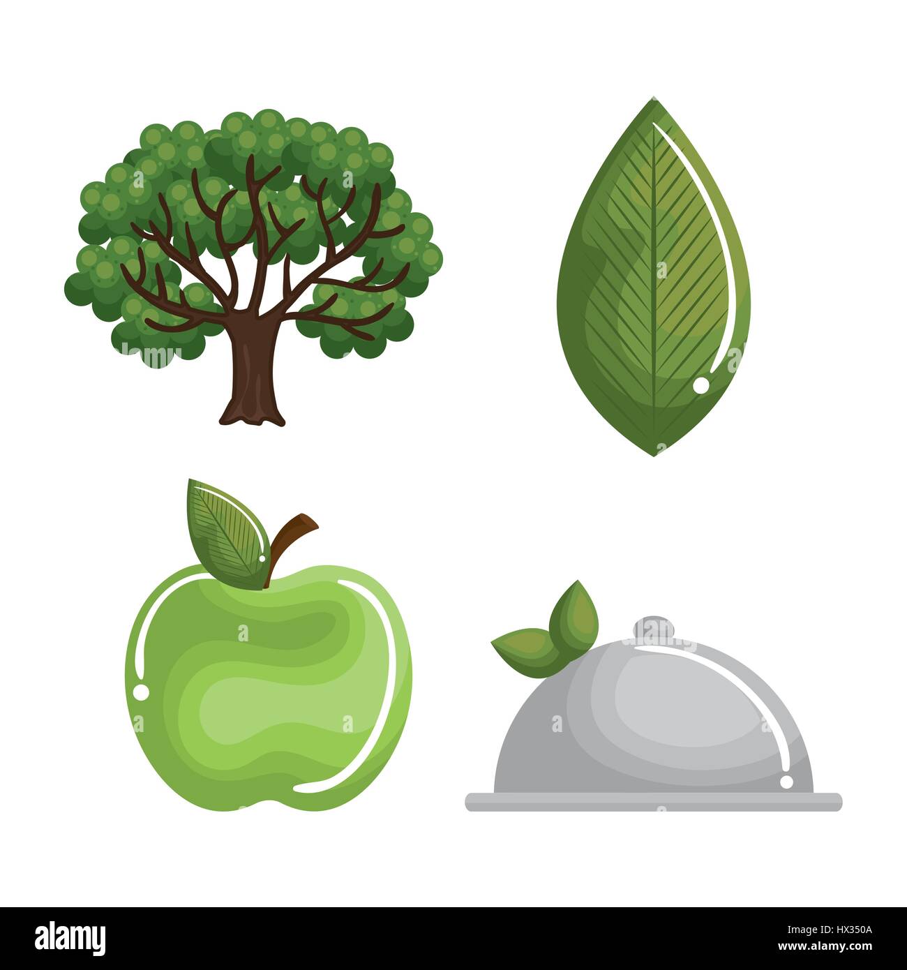 natural and organic set icons Stock Vector Image & Art - Alamy