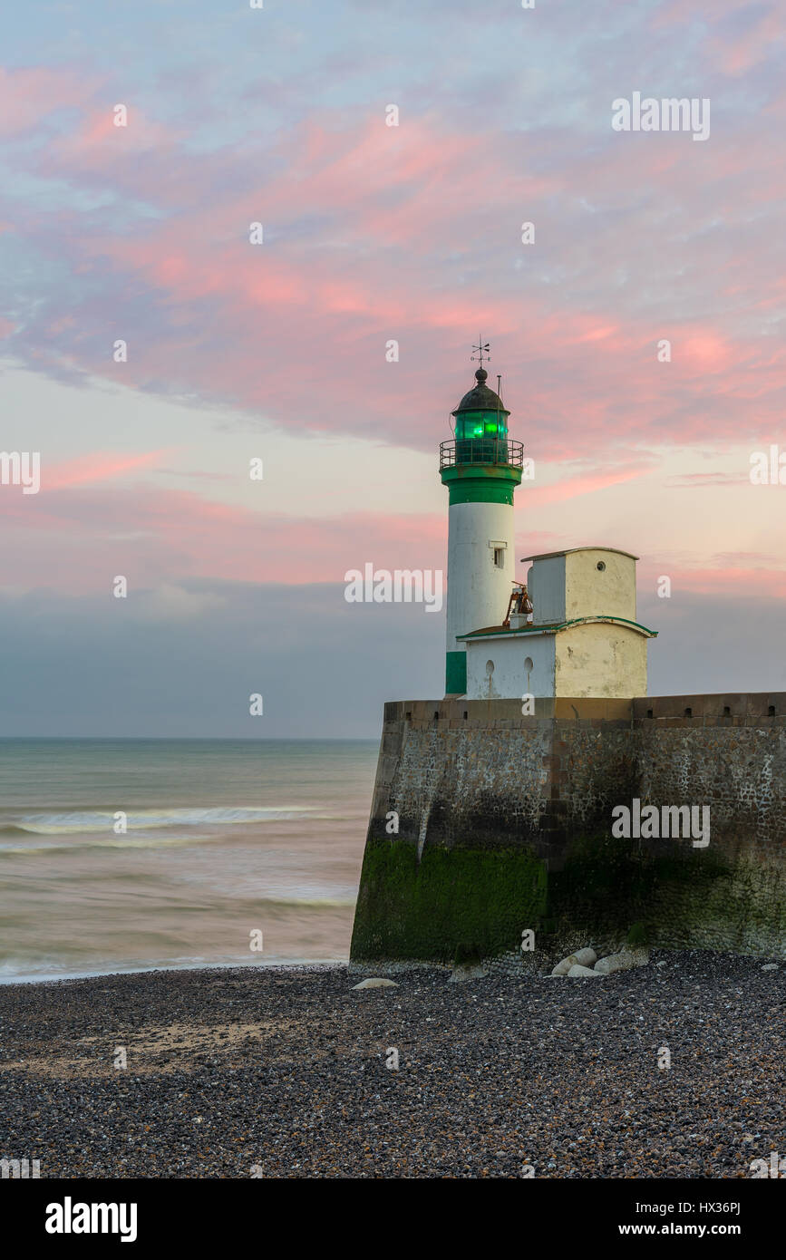 Le Treport Lighthouse Stock Photo