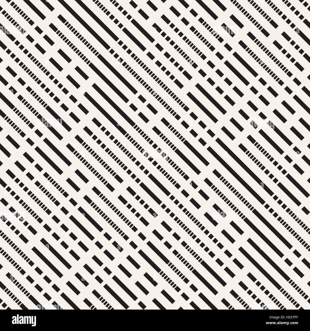Black and White Dashed Lines Pattern. Modern Abstract Vector Seamless ...