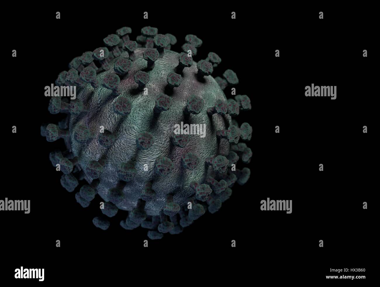 Infection bacteria virus cell on black 3d render Stock Photo - Alamy