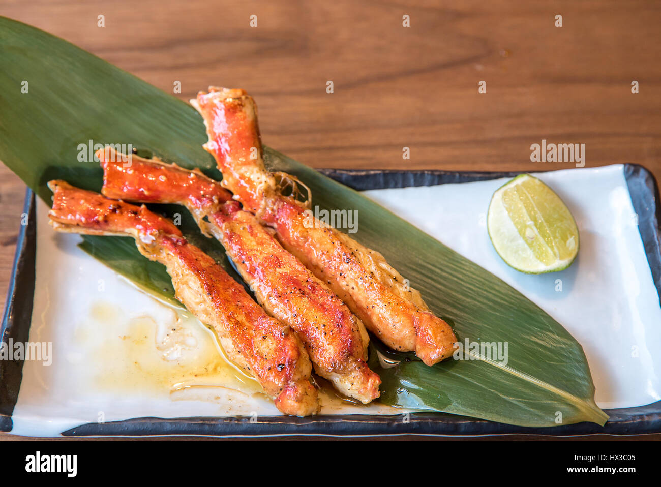 grilled taraba japanese king crab Stock Photo