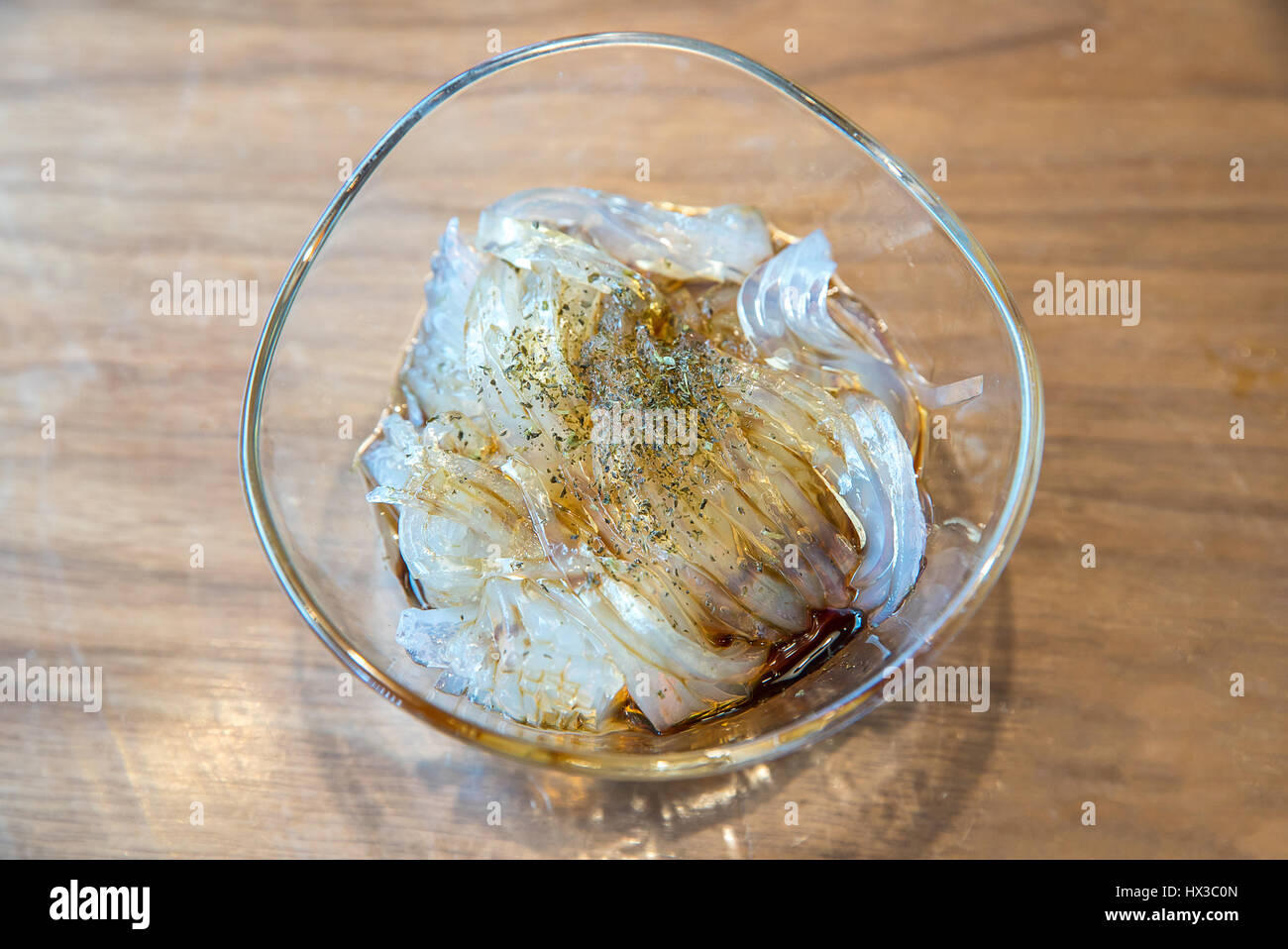 Konjac jelly, pudding with seaweed, japanese dessert Stock Photo Alamy