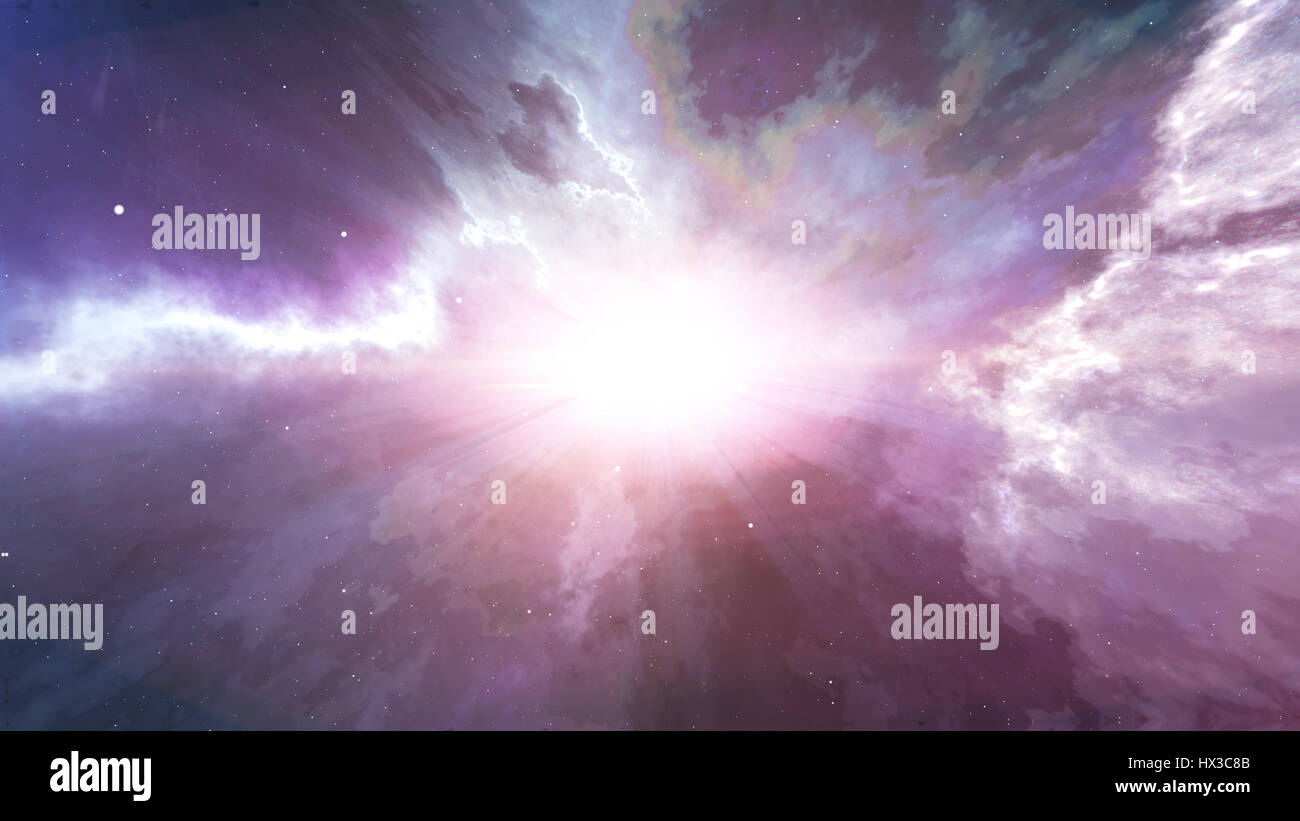 Abstract Big Bang Explosion Of A Star Or A Planet In A Galaxy Of An Unknown Universe 3d Illustration Stock Photo Alamy