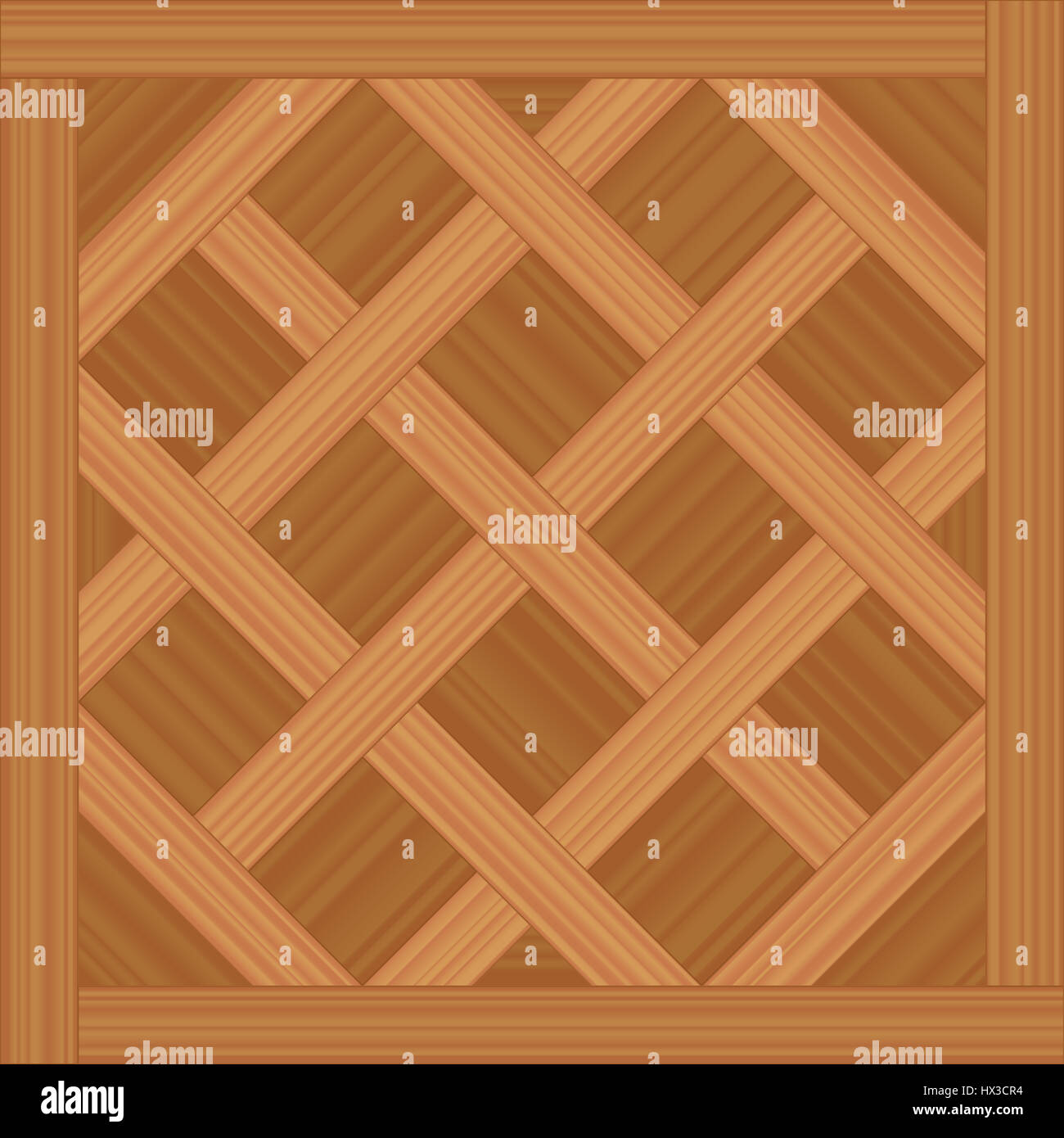 Versailles parquet - illustration of an ancient wooden flooring pattern. Stock Photo