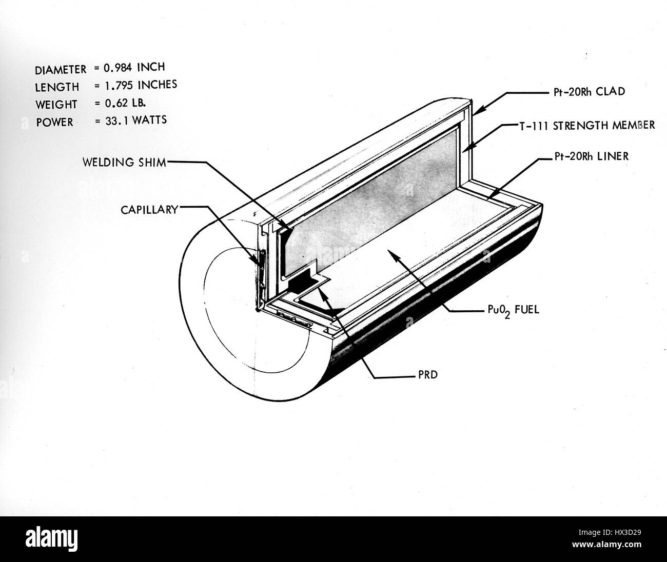 An illustrated, cutaway diagram of a nuclearpowered artificial heart
