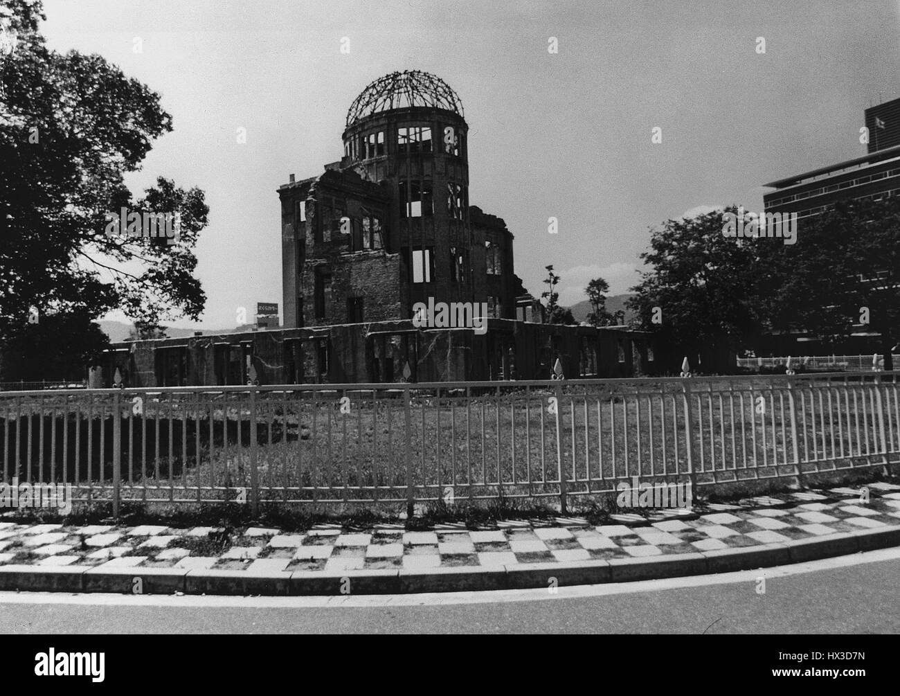 Peace Dome in Hiroshima, Japan following the atomic bombing, 1945. Image courtesy US Department of Energy. Stock Photo