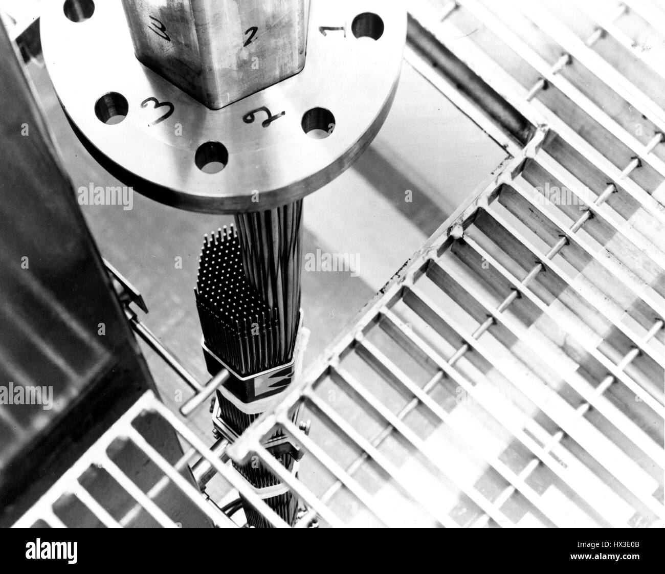 Fuel assembly tests conducted at Hanford Engineering Lab, Washington, 1972. Image courtesy US Department of Energy. Stock Photo