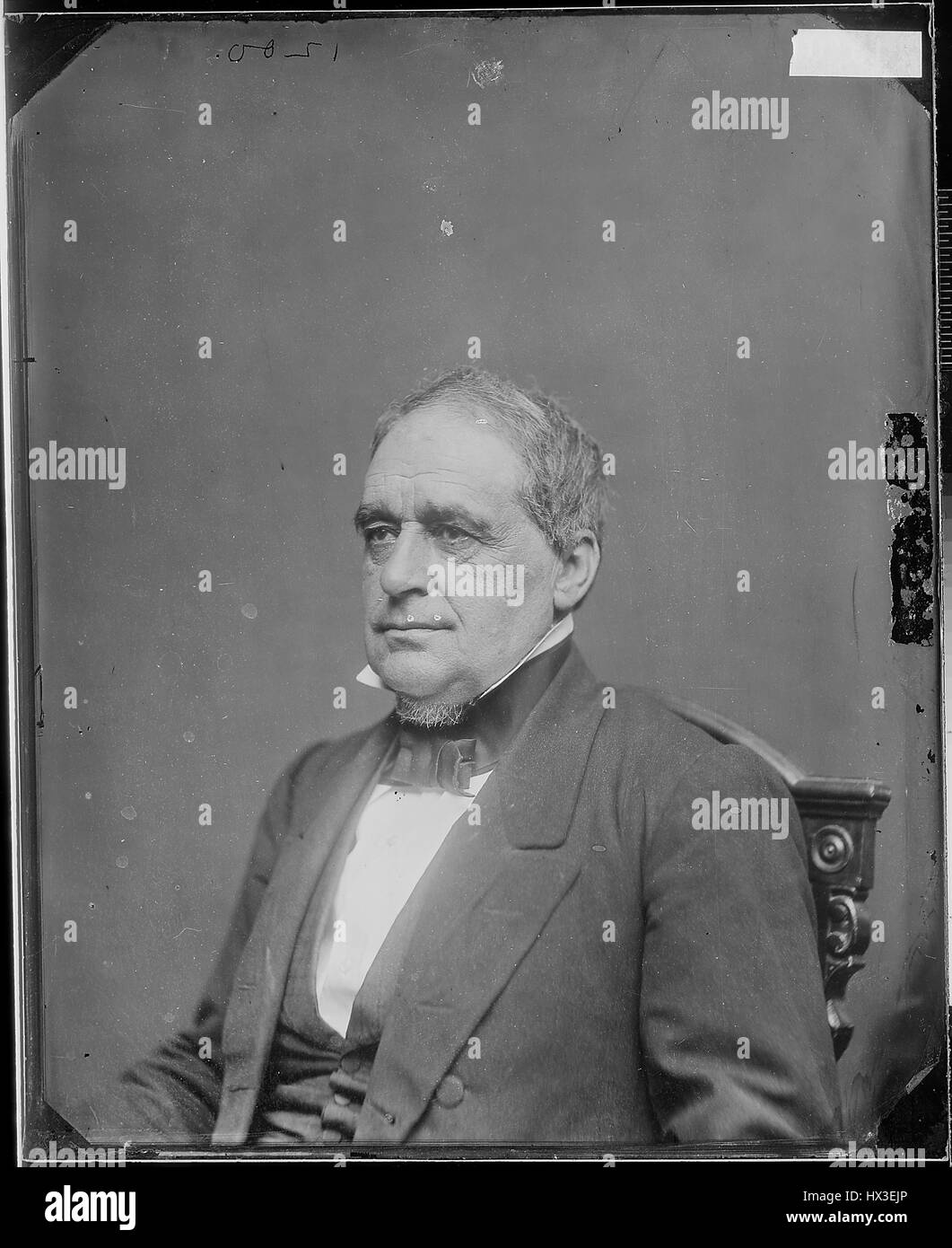 Half length seated portrait of former United States Vice President Hannibal Hamlin, 1863. Image courtesy National Archives. Stock Photo
