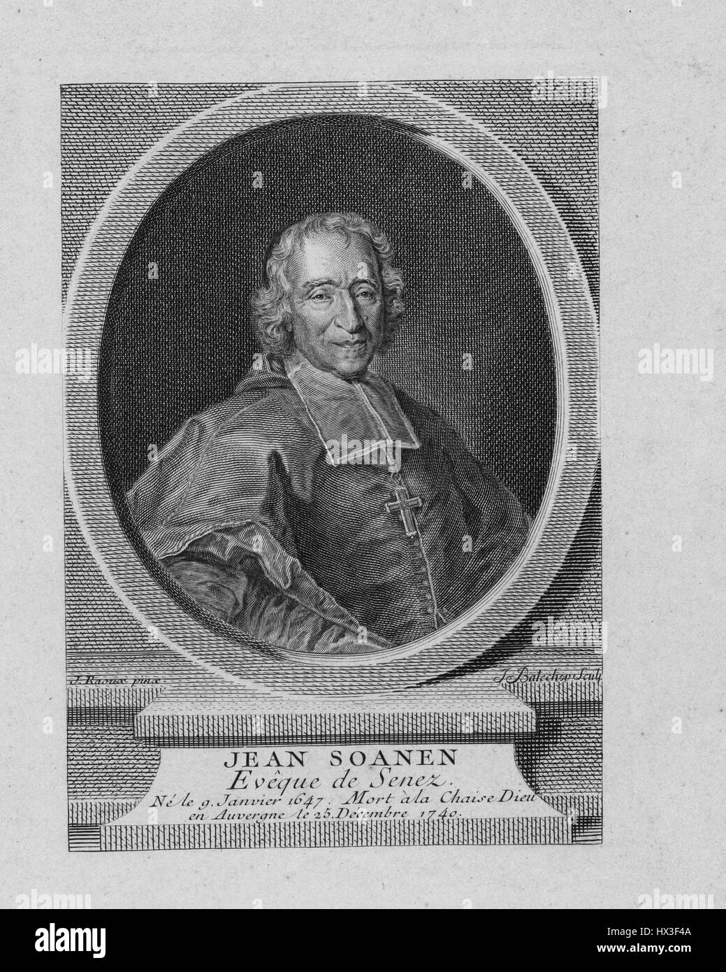 Half length portrait of French Oratory and bishop of Senez, Jean Soanen,  1800. From the New York Public Library Stock Photo - Alamy