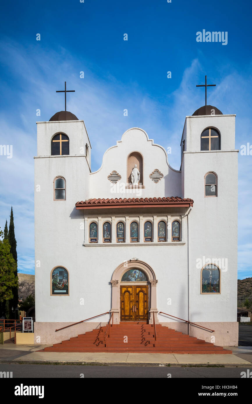 The Our Lady of the Blessed Sacrament Catholic Church in Miami, Arizona, USA. Stock Photo