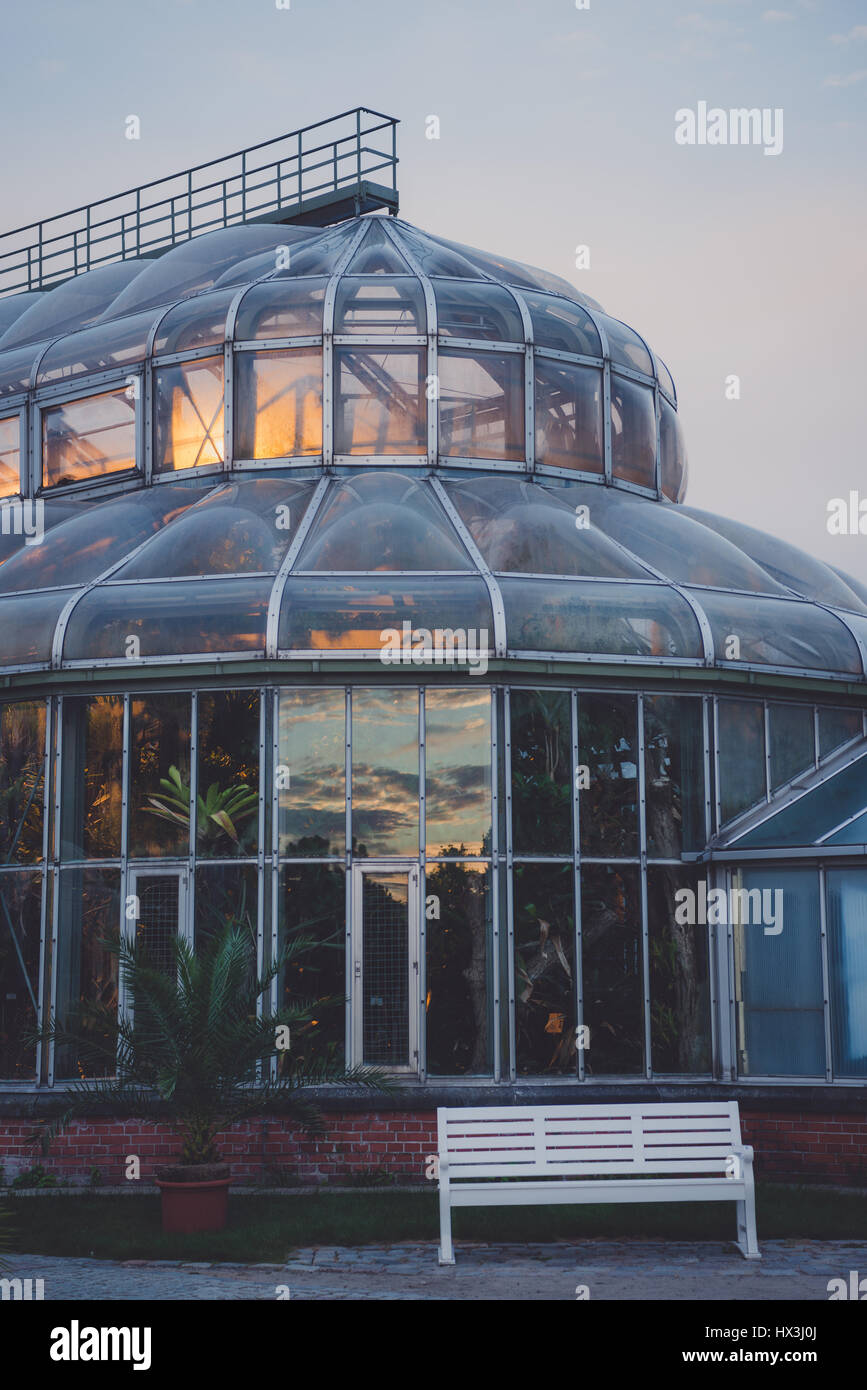 One of the large greenhouses at the Botanical Gardens, Berlin, Germany