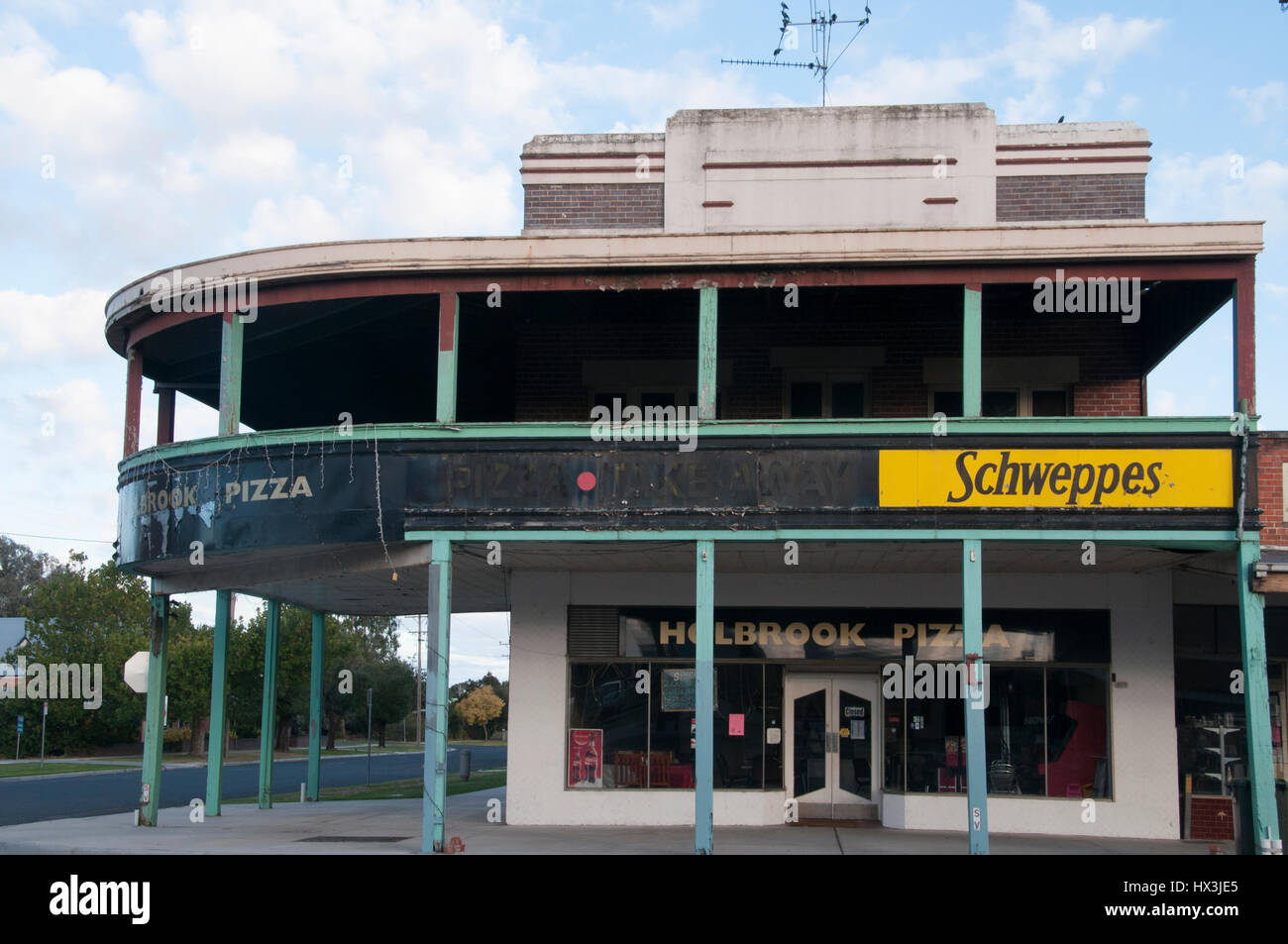 Hume Highway road trip, Australia: Retail business premises in the main street of Holbrook, NSW Stock Photo