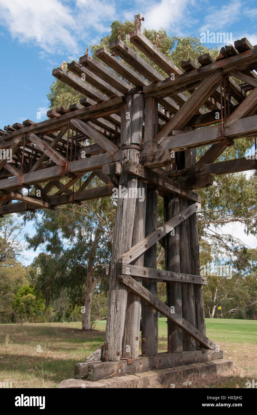 Hume Highway road trip, Australia: Historic bridge over the Murrumbidgee at Gundagai, NSW Stock Photo