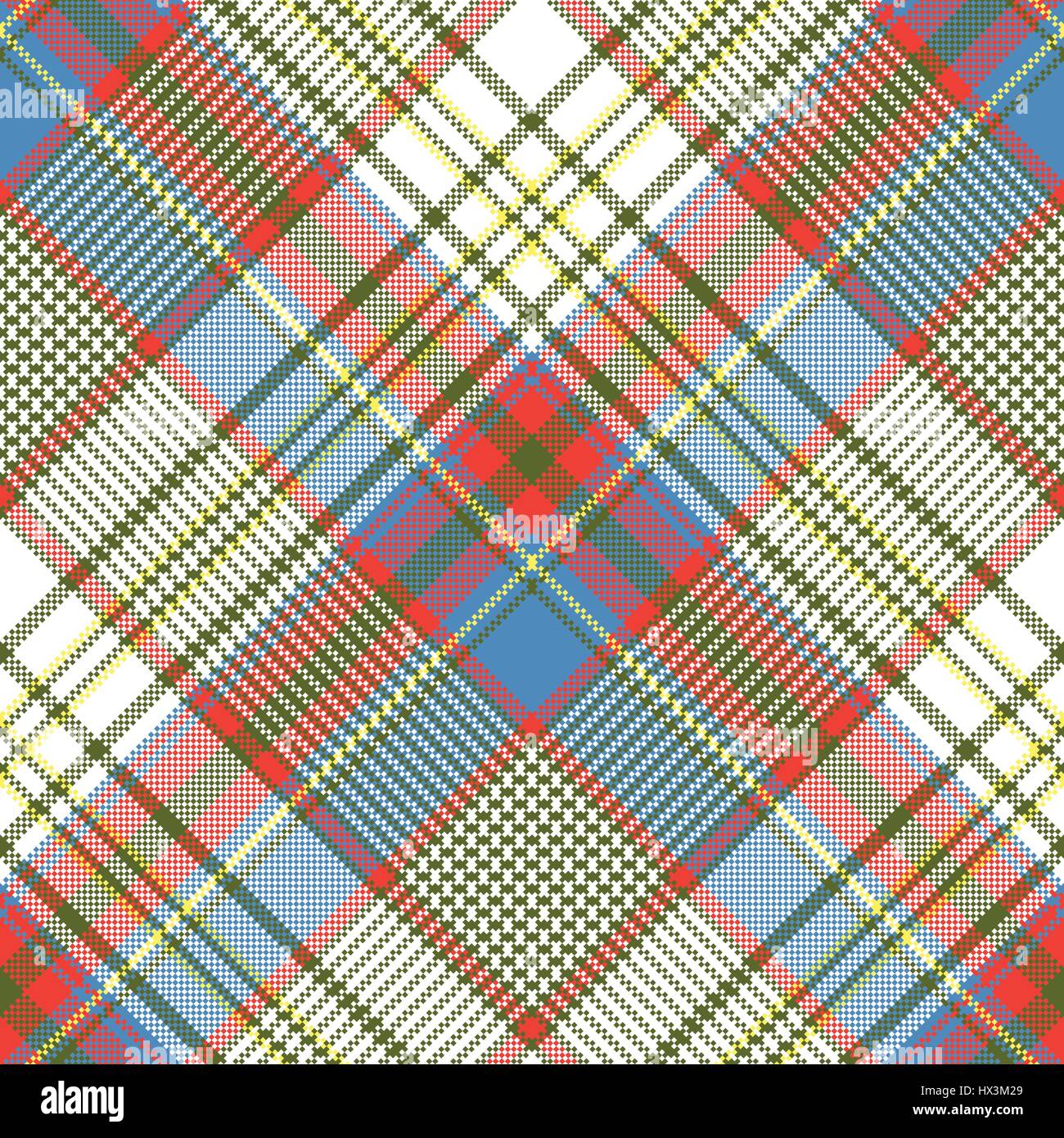Plaid fabric texture square pixels shirt seamless pattern. Vector illustration. Stock Vector