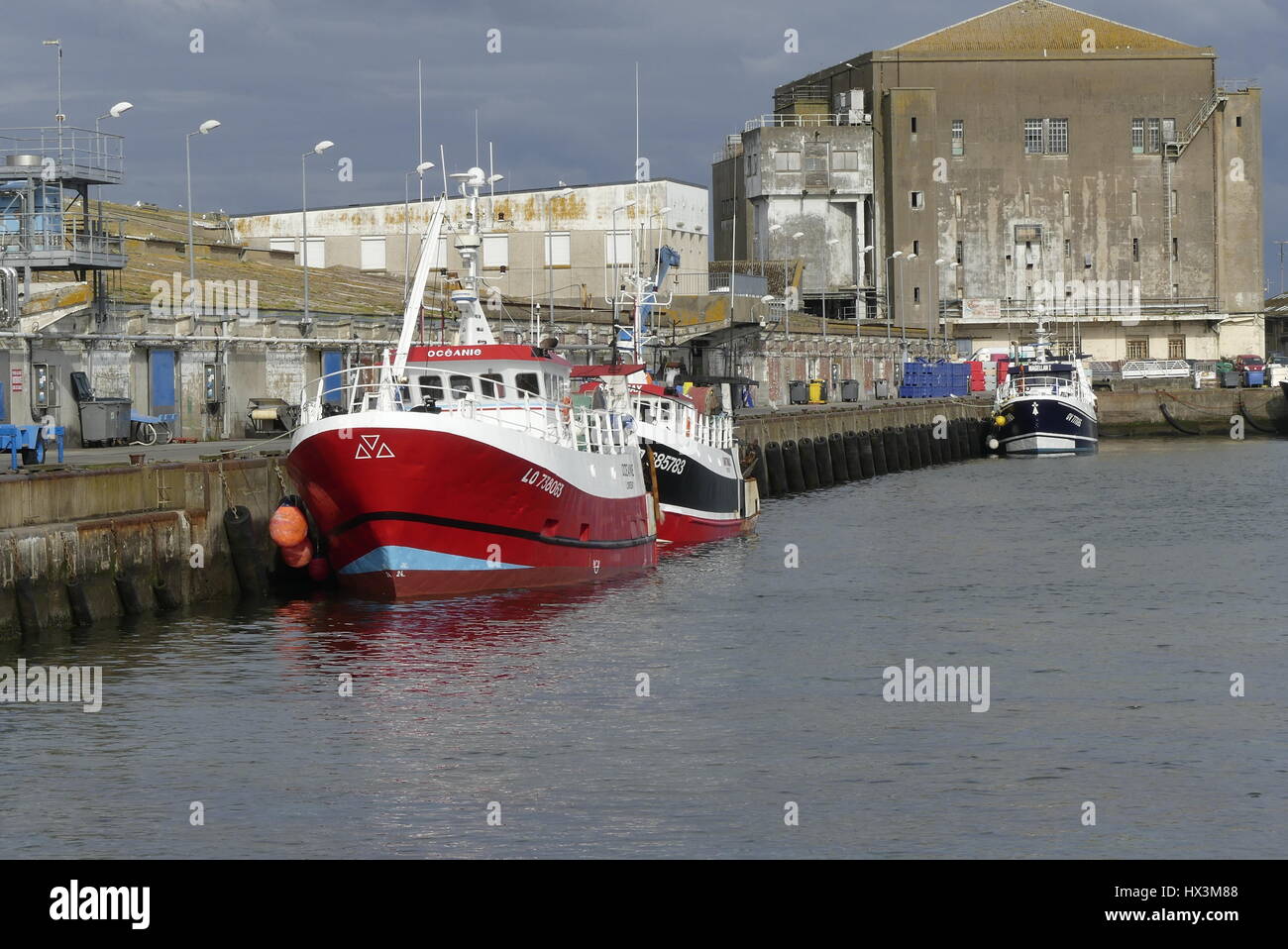 Lorient, France - March 24, 2017: Fishing boats docked at Keroman wharf, Lorient, Brittany, France Stock Photo