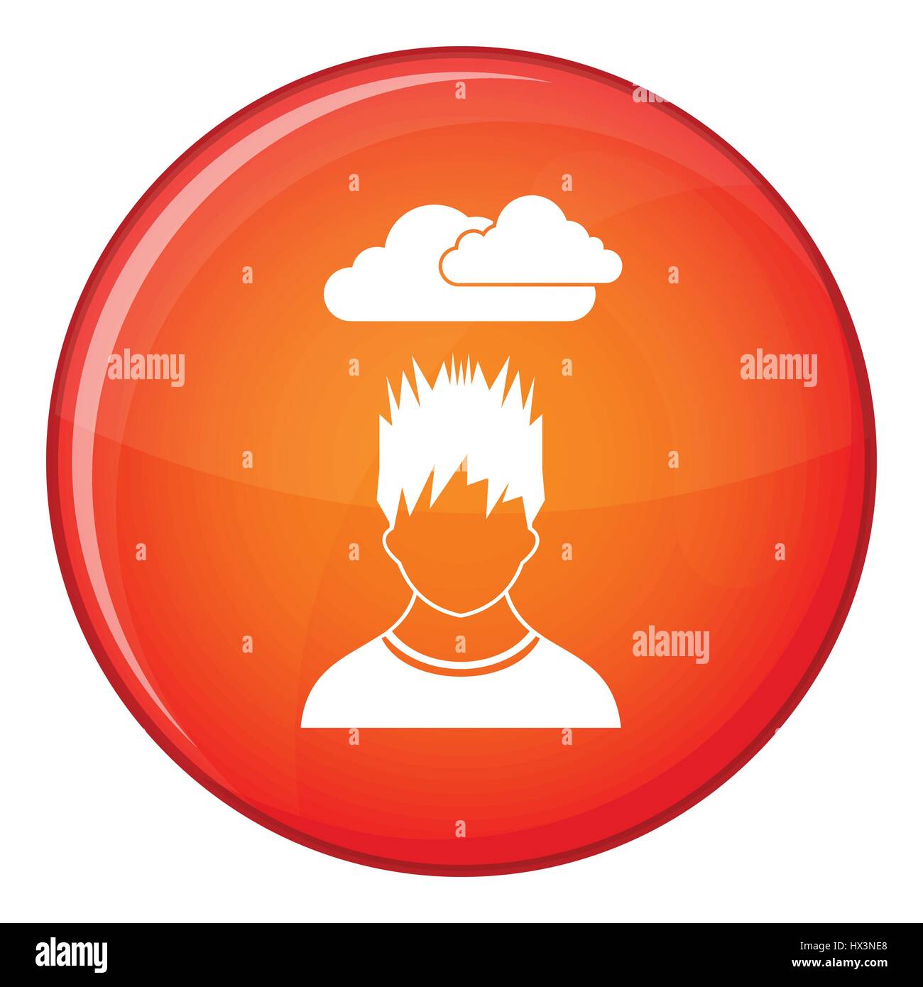 Depressed man with dark cloud over his head icon Stock Vector Image ...