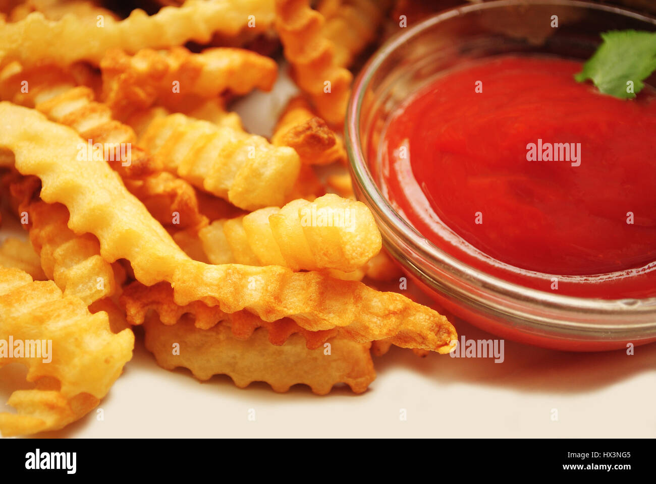 French Fries Served with Catsup Stock Photo Alamy