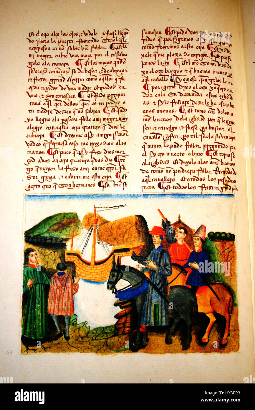 Libro del caballero Zifar, f35v (Ms. Paris Stock Photo Alamy