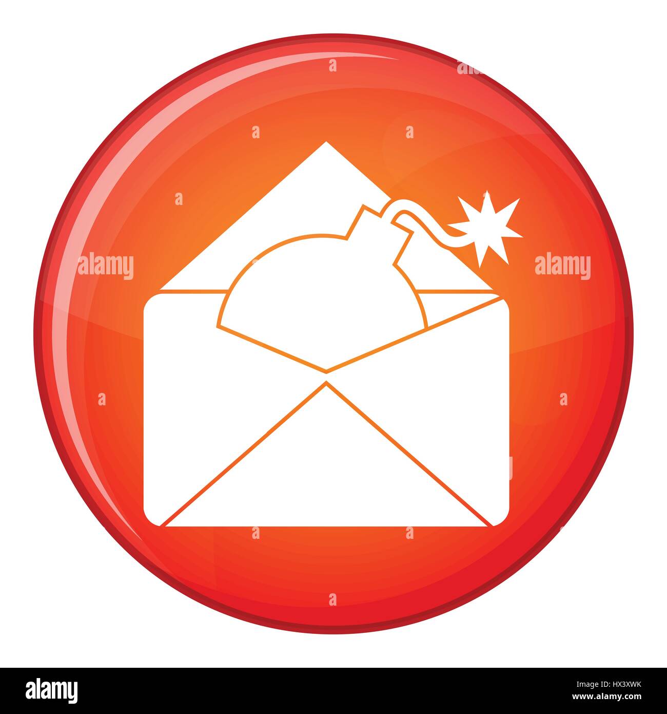 Envelope with bomb icon, flat style Stock Vector Image & Art - Alamy