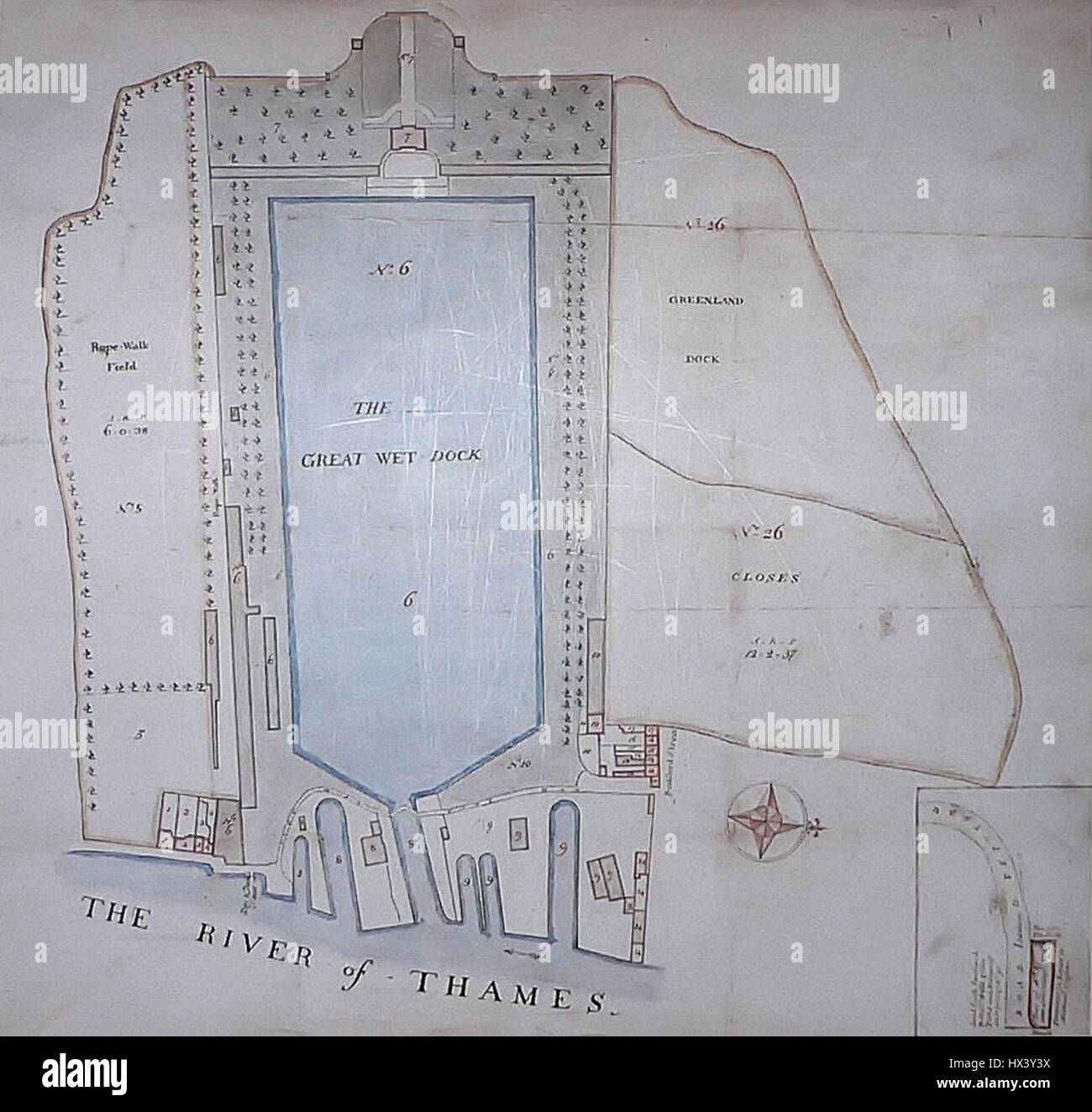 Greenland Dock 1763 Stock Photo Alamy