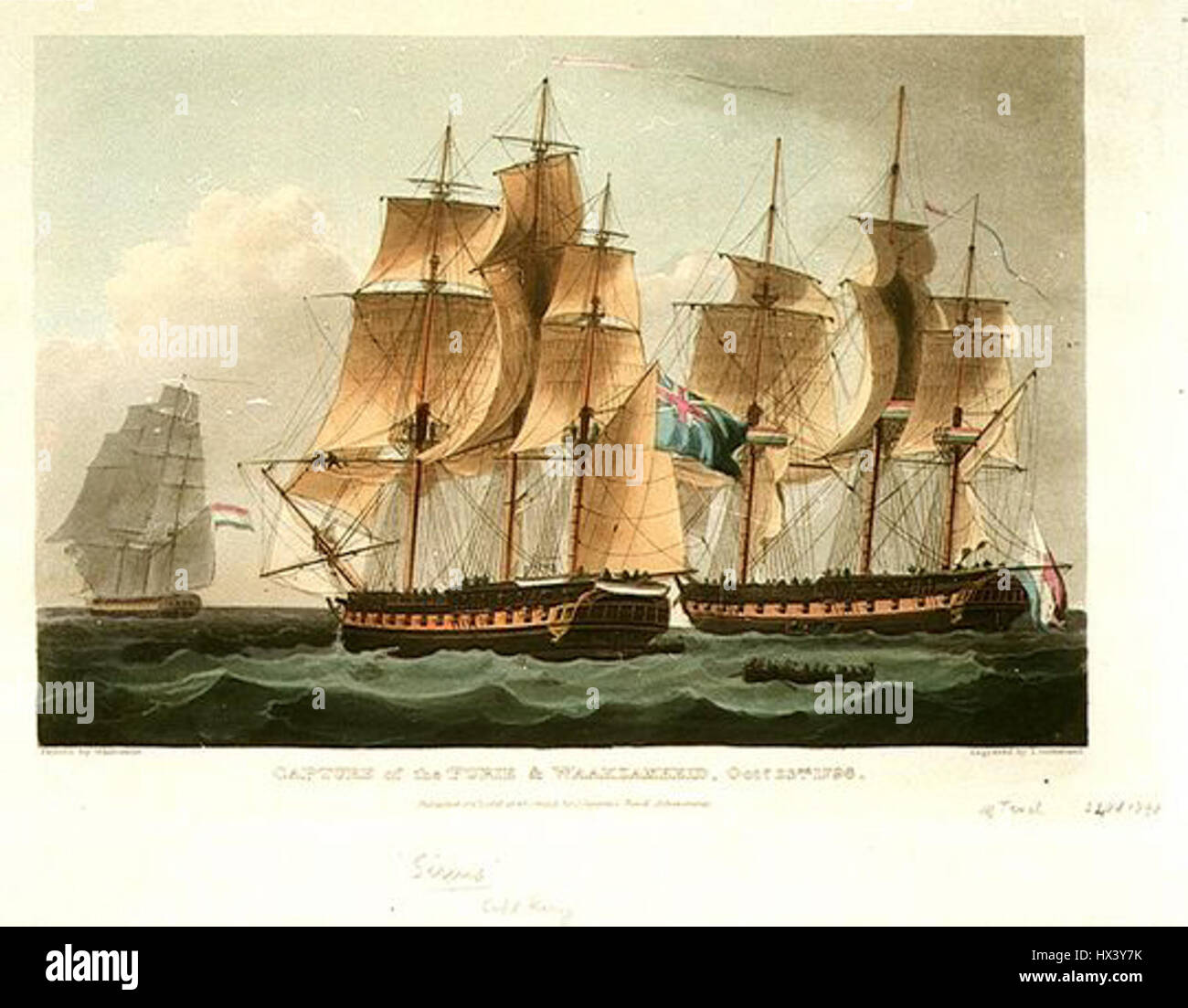HMS Sirius vs Furie, 1798 Stock Photo