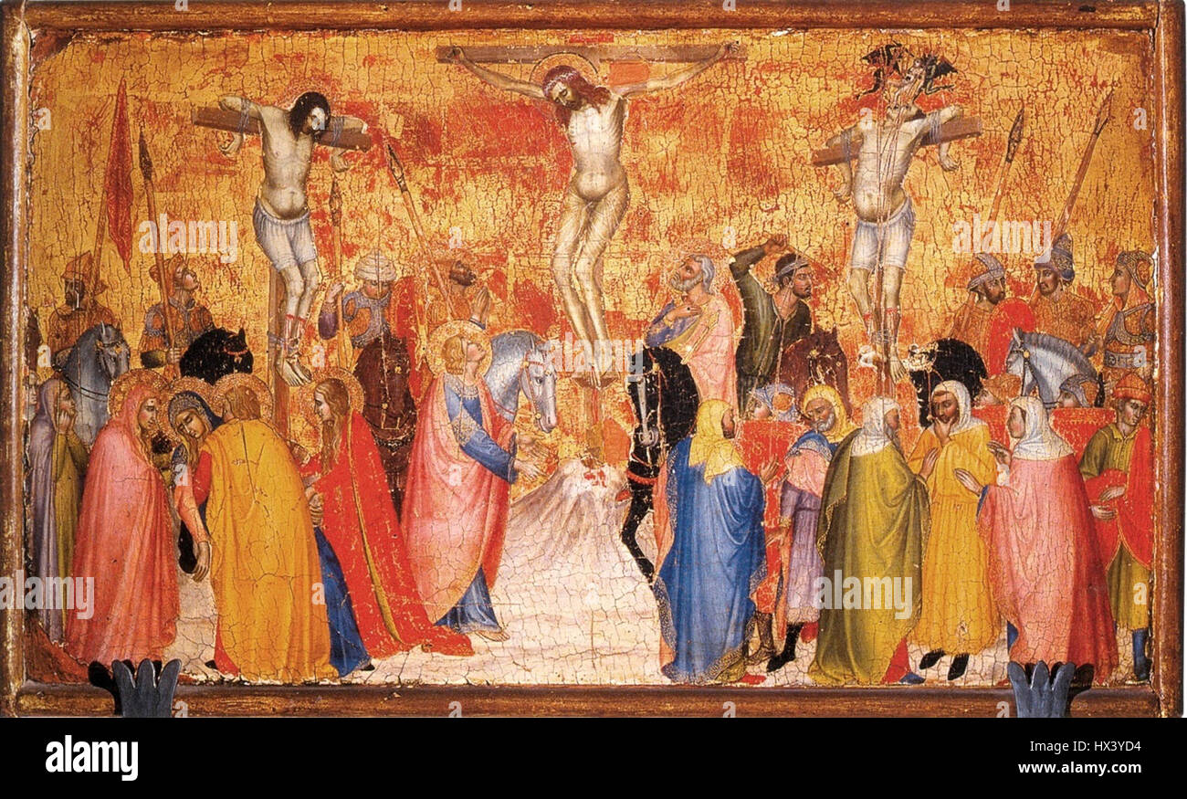 gregorio-di-cecco-crocifissione-1423-siena-museo-dell-opera-stock