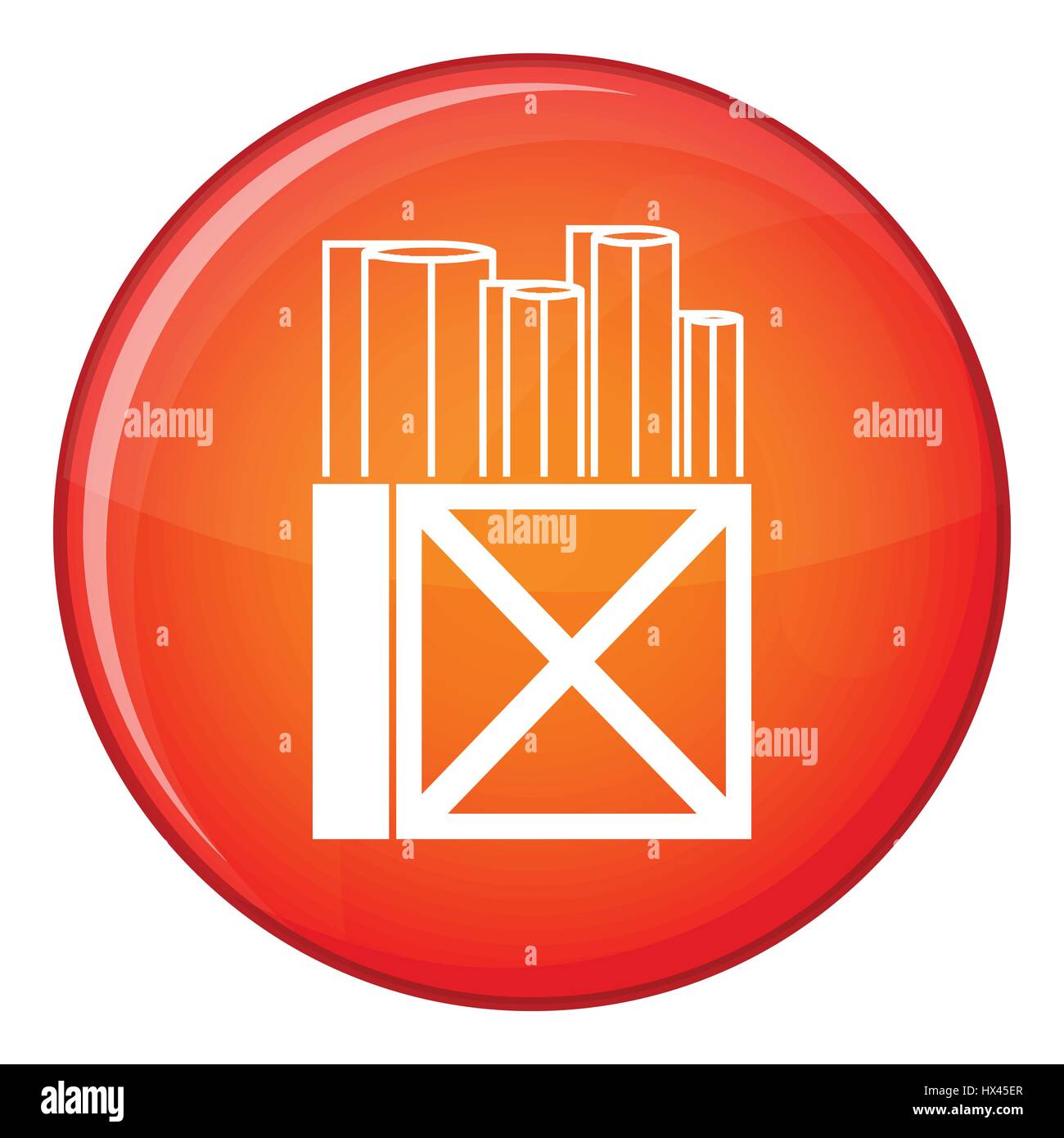 Rolls of white paper in a wooden box icon Stock Vector