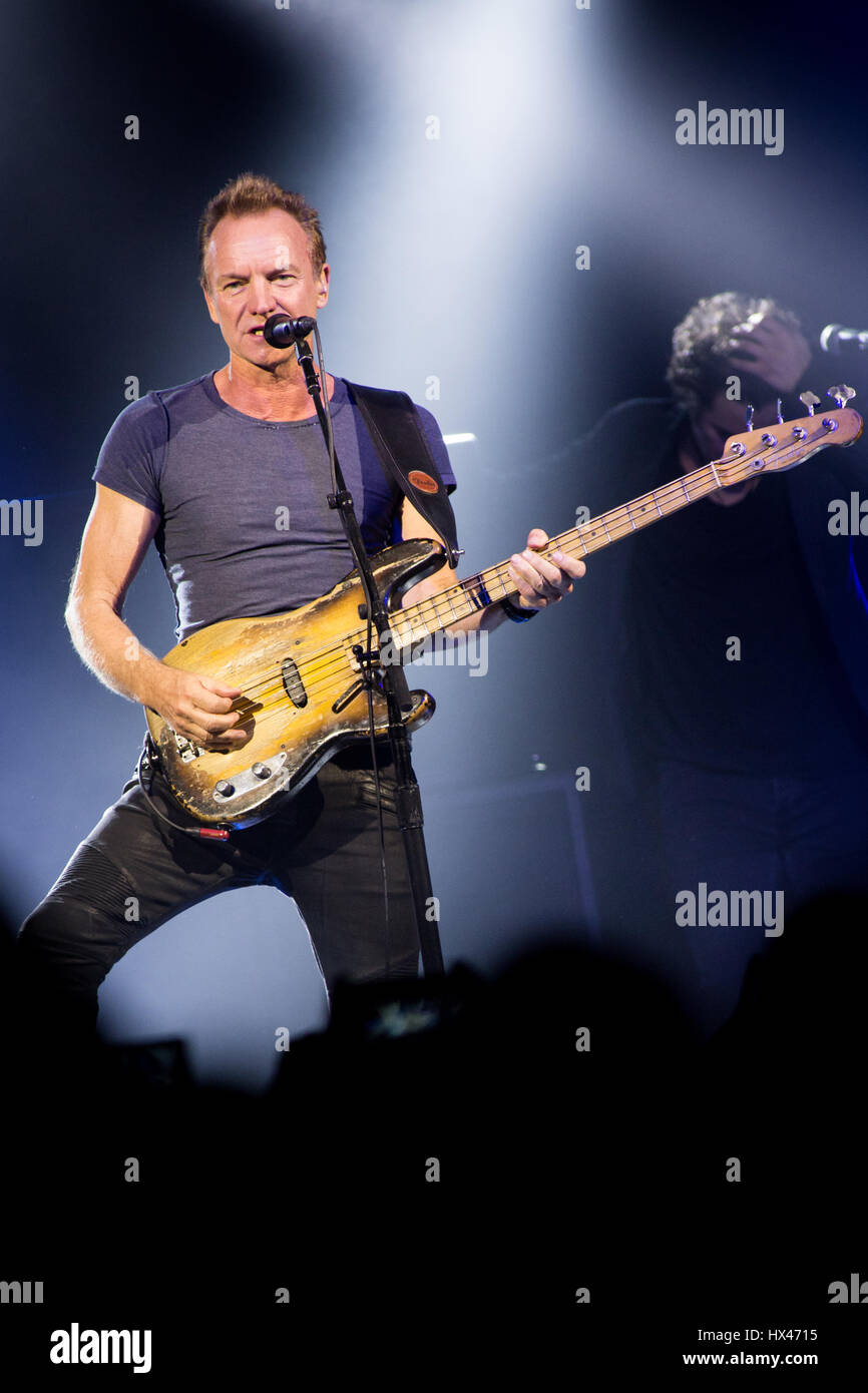 Milan Italy. 23th March 2017. The English singer-songwriter and actor STING performs live on stage at Fabrique during the '57th & 9th Tour 2017' Credit: Rodolfo Sassano/Alamy Live News Stock Photo