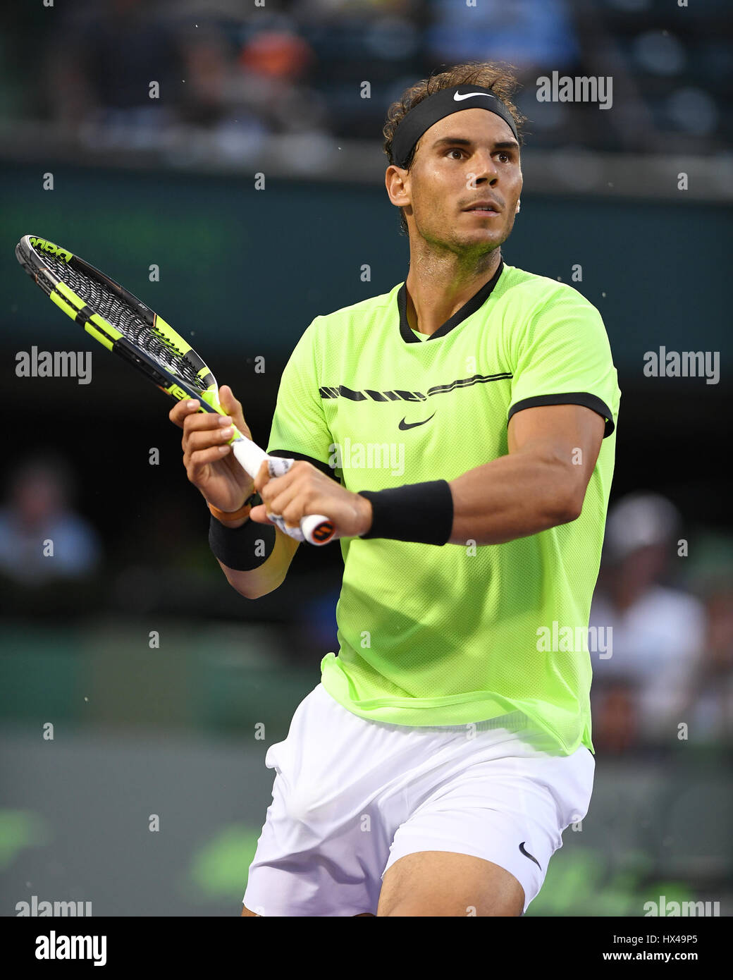 Key Biscayne, FL, USA. 24th Mar, 2017. Rafael Nadal pictured against Dubi Sela during the Miami Open at Crandon Park Tennis Center on March 24, 2017 in Key Biscayne, Florida. Credit: Mpi04/Media Punch/Alamy Live News Stock Photo