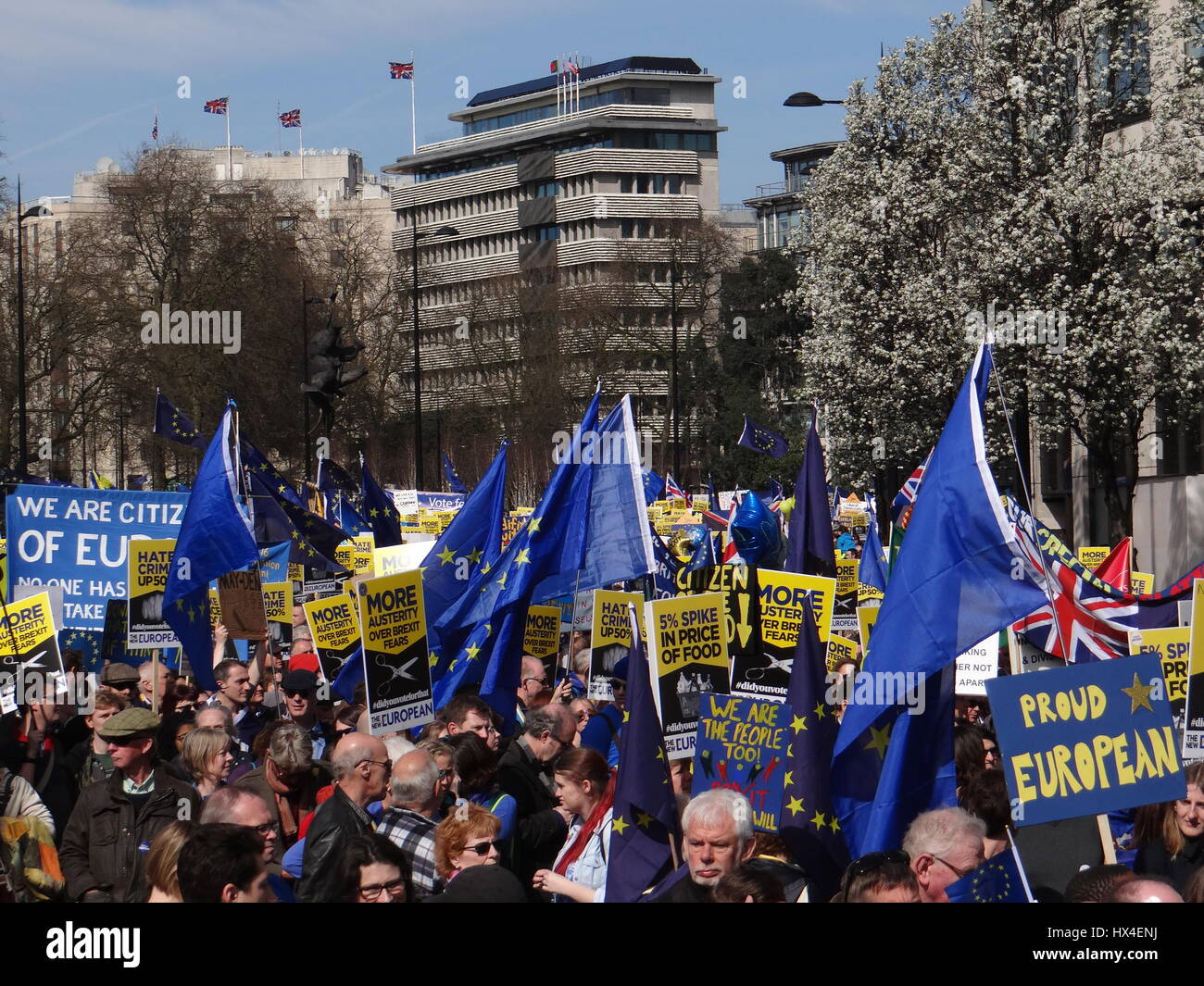 London, UK. 25th Mar, 2017. Thousands march for Unite for Europe ...