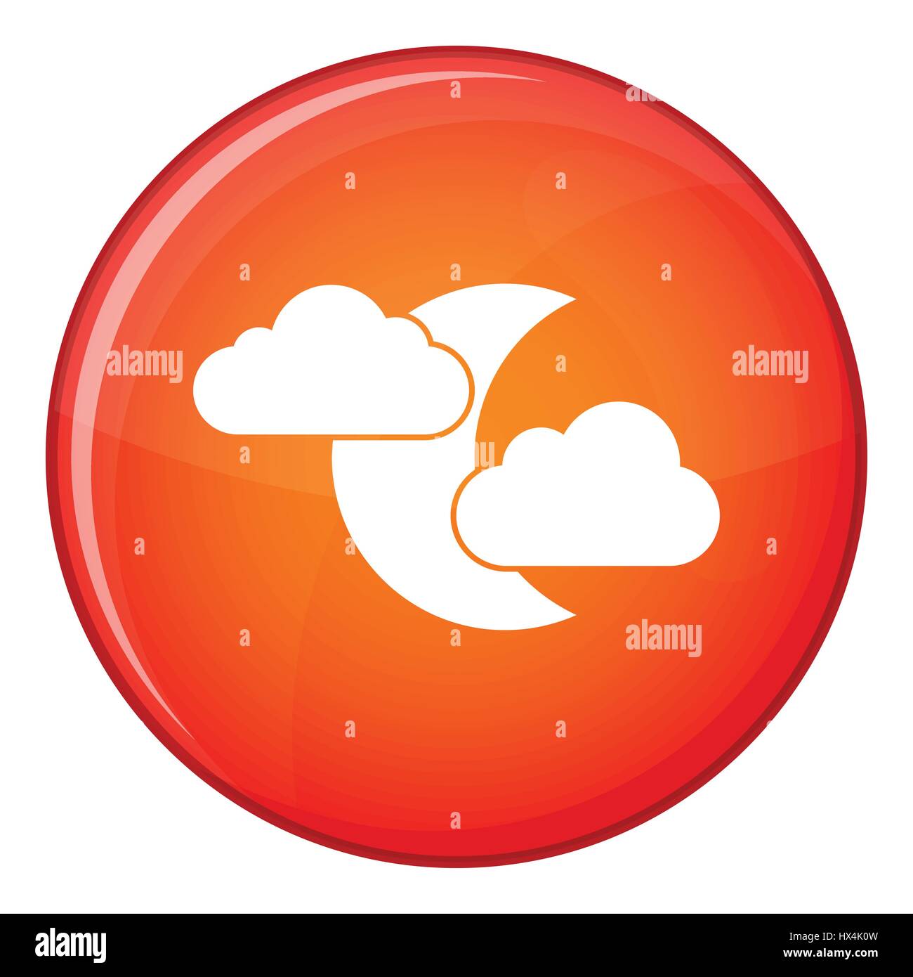 Moon and clouds icon, flat style Stock Vector Image & Art - Alamy