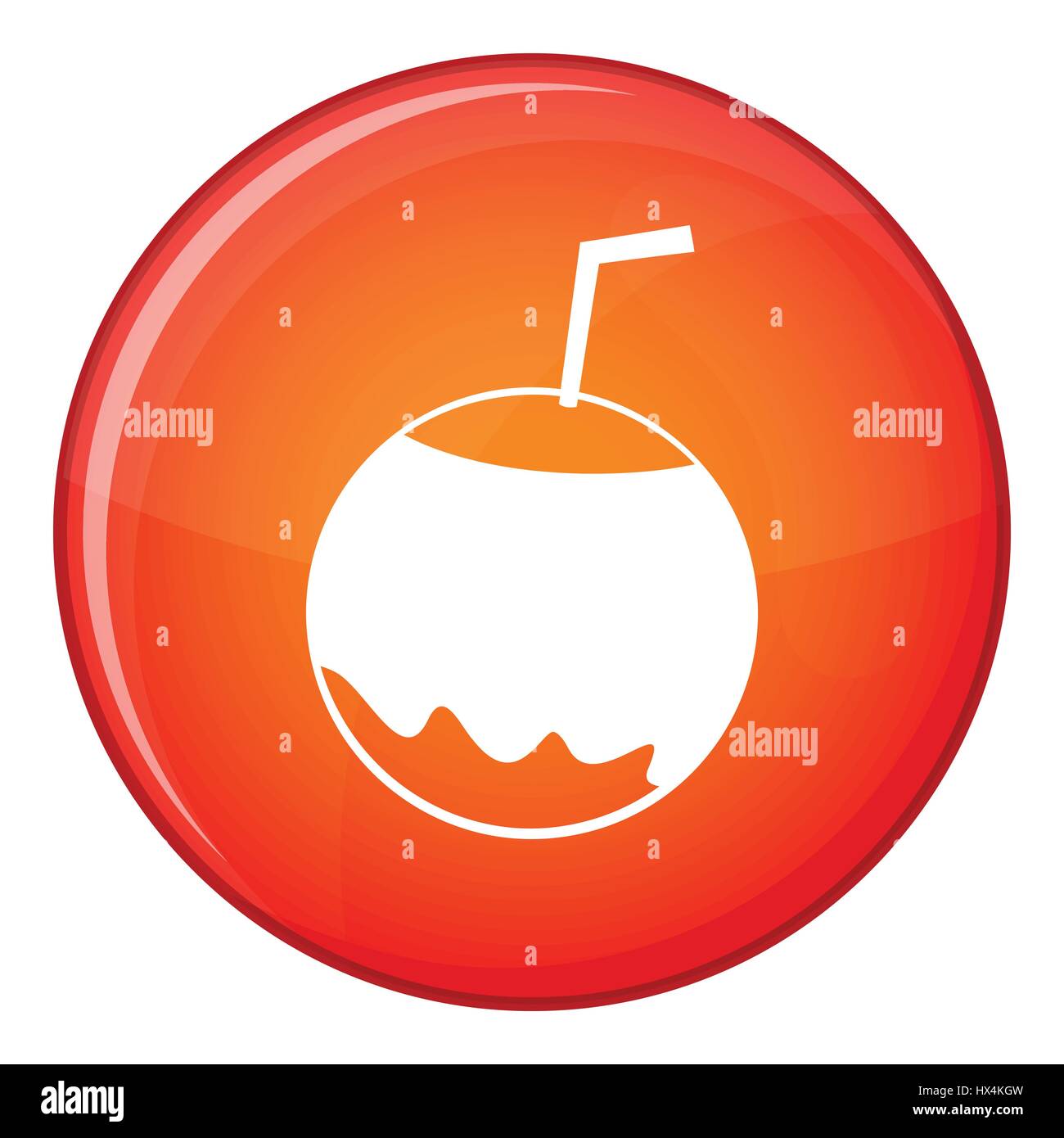 Coconut with straw icon, flat style Stock Vector Image & Art - Alamy
