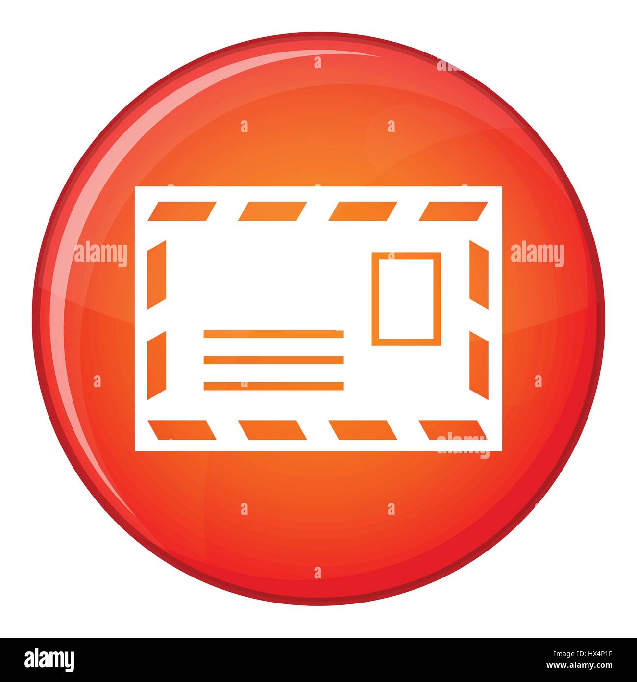 Postage envelope with stamp icon, flat style Stock Vector Image & Art ...