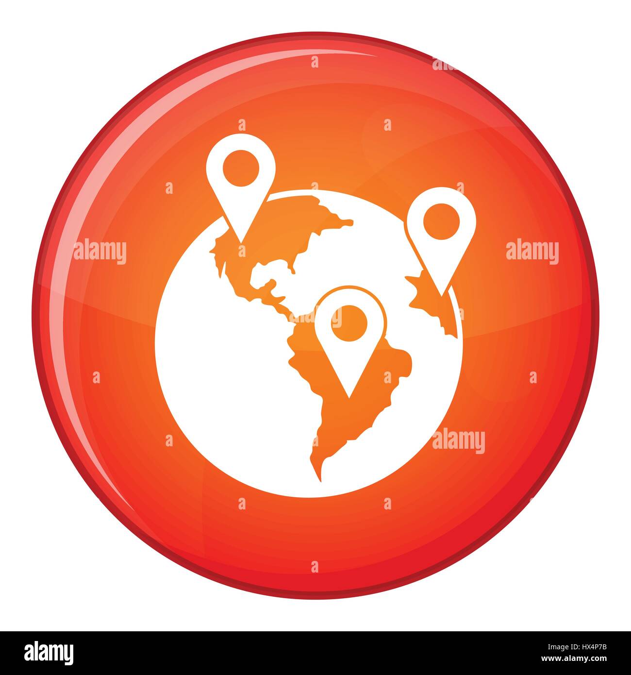 Globe and map pointers icon, flat style Stock Vector Image & Art - Alamy