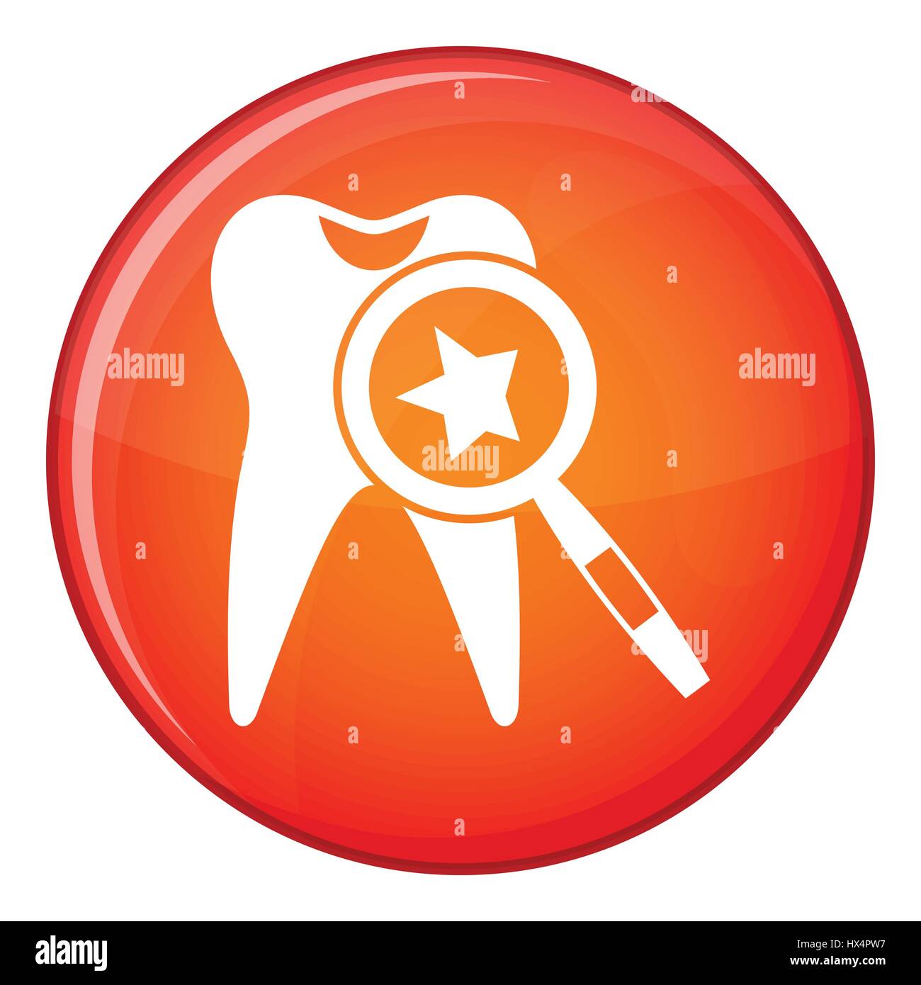 Tooth with magnifying glass icon, flat style Stock Vector Image & Art ...