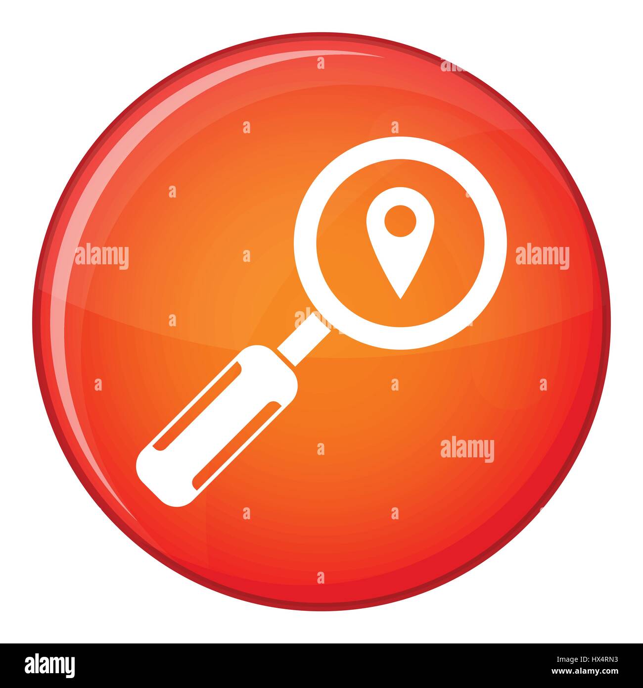 Magnifying glass and location icon, flat style Stock Vector Image & Art ...