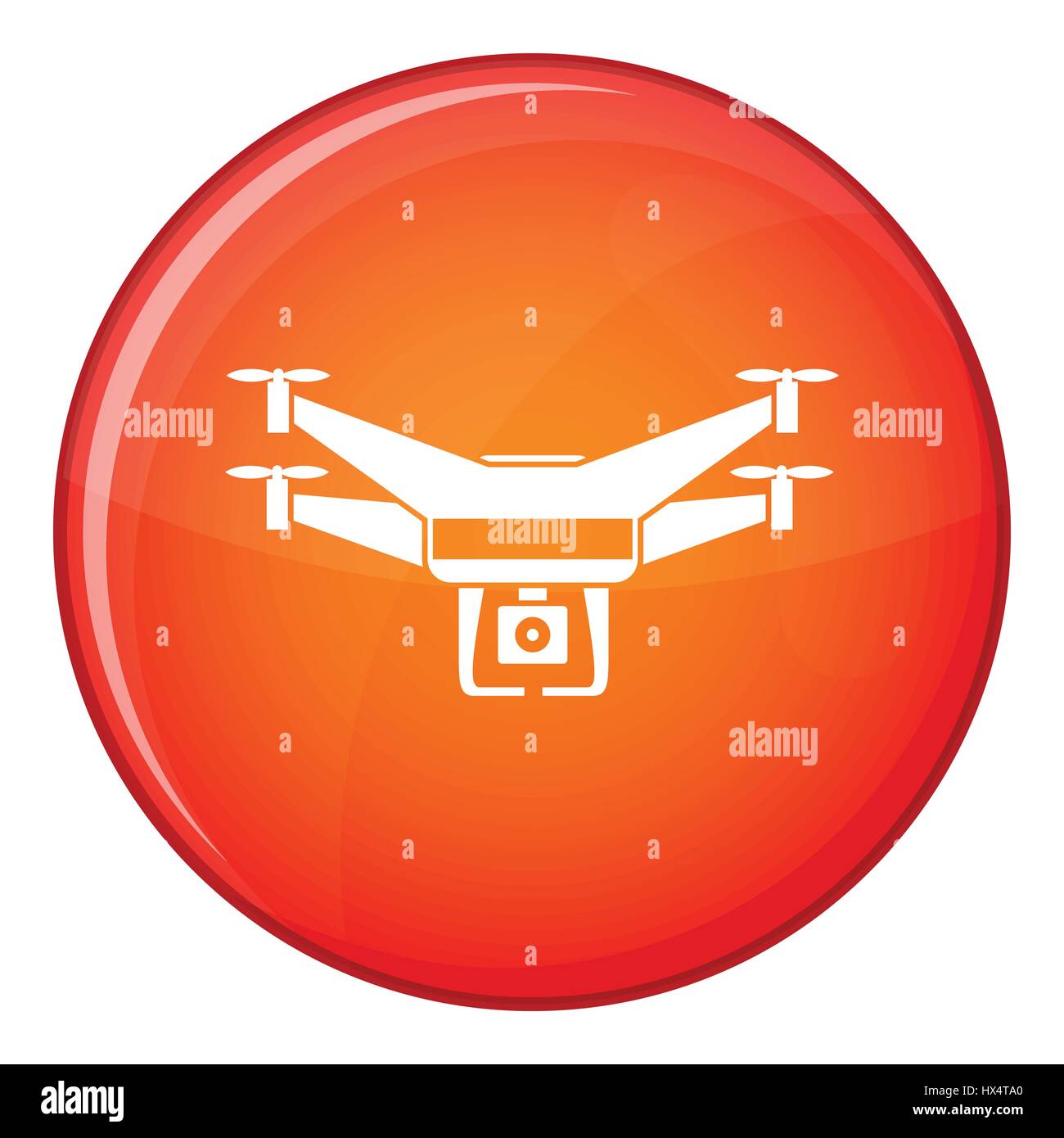 Drone video camera icon, flat style Stock Vector