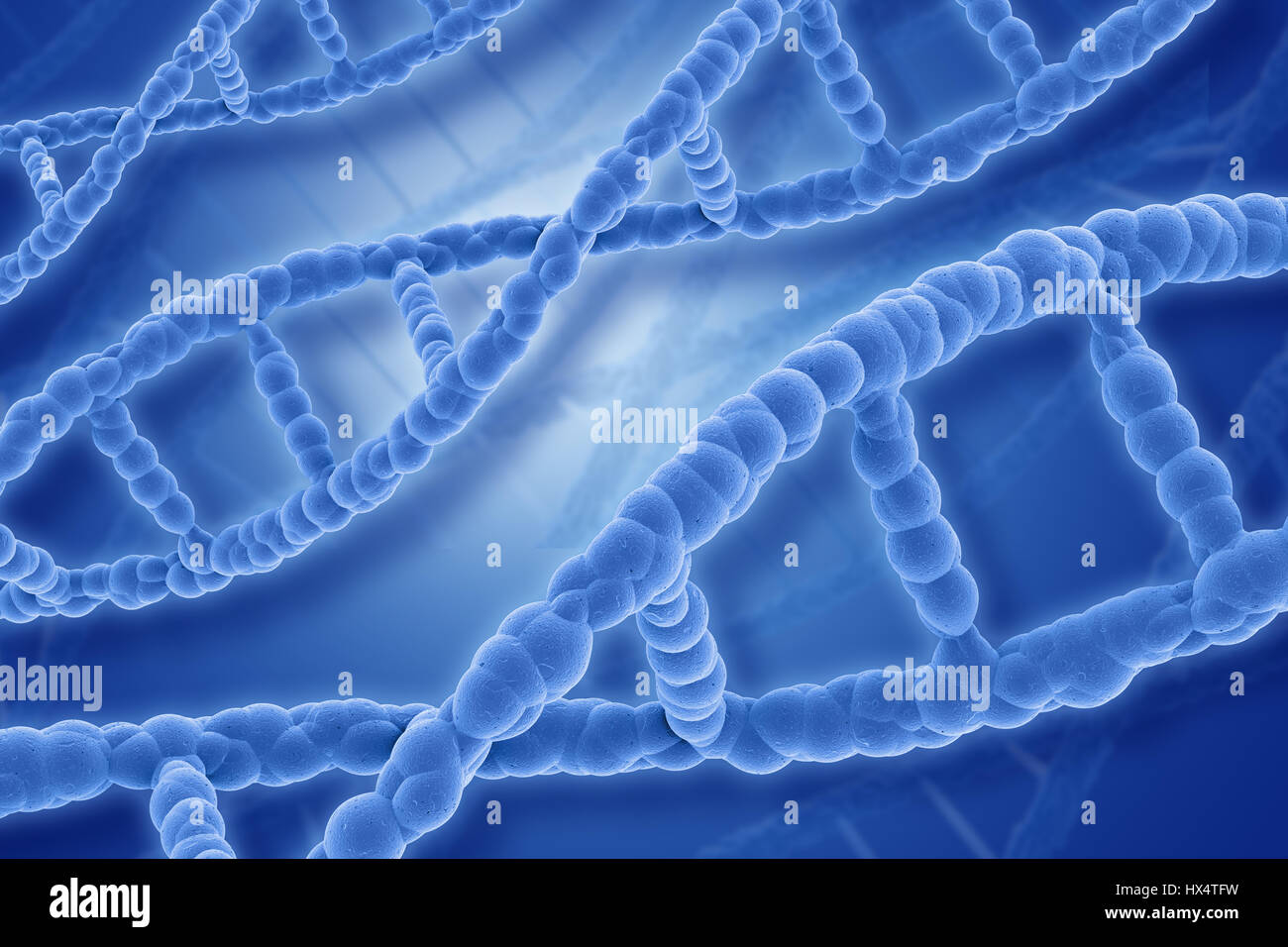 Medical background with 3D DNA stands Stock Photo Alamy
