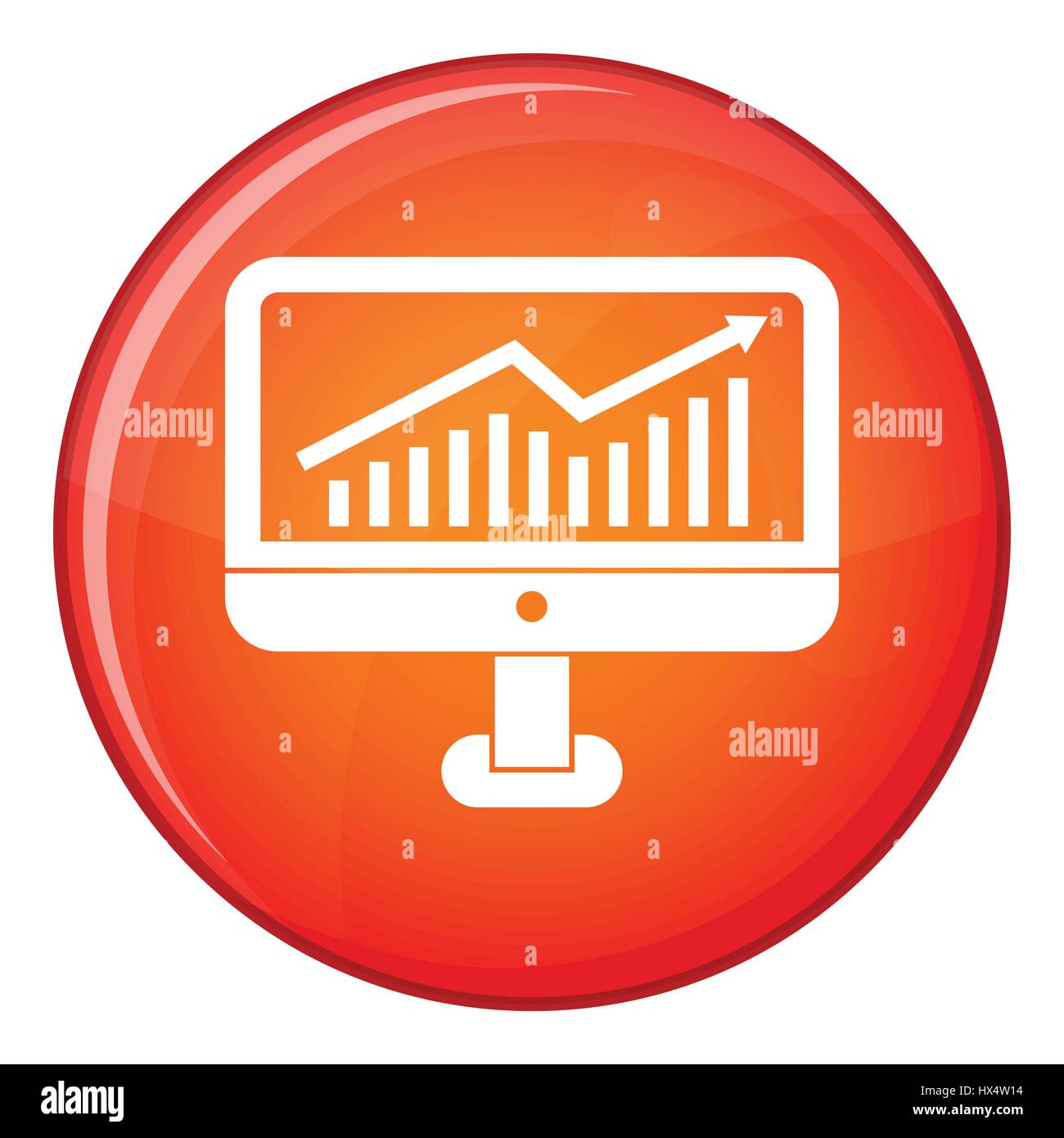 Growth graph on the computer monitor icon Stock Vector Image & Art - Alamy