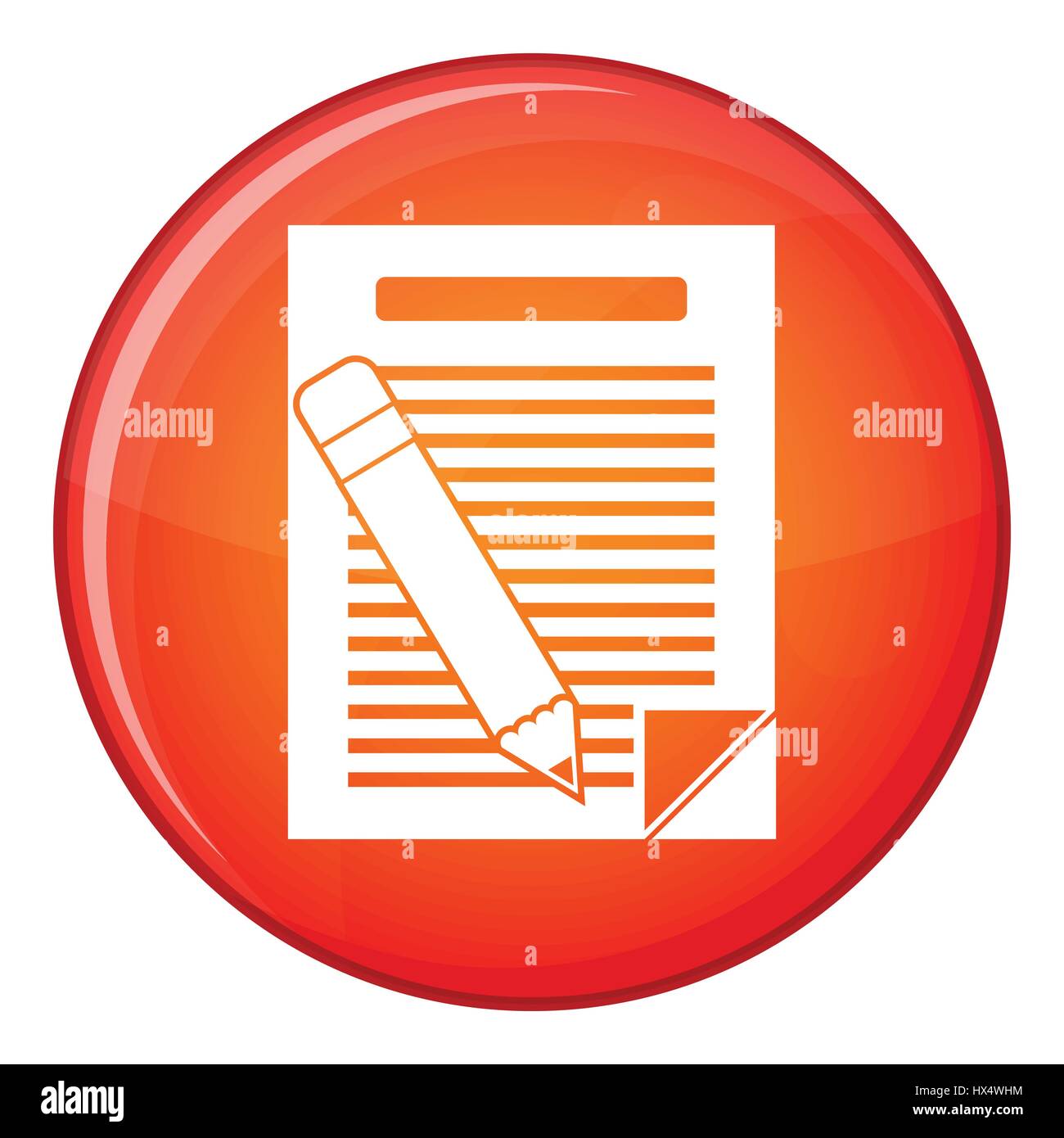Paper and pencil icon, flat style Stock Vector Image & Art - Alamy