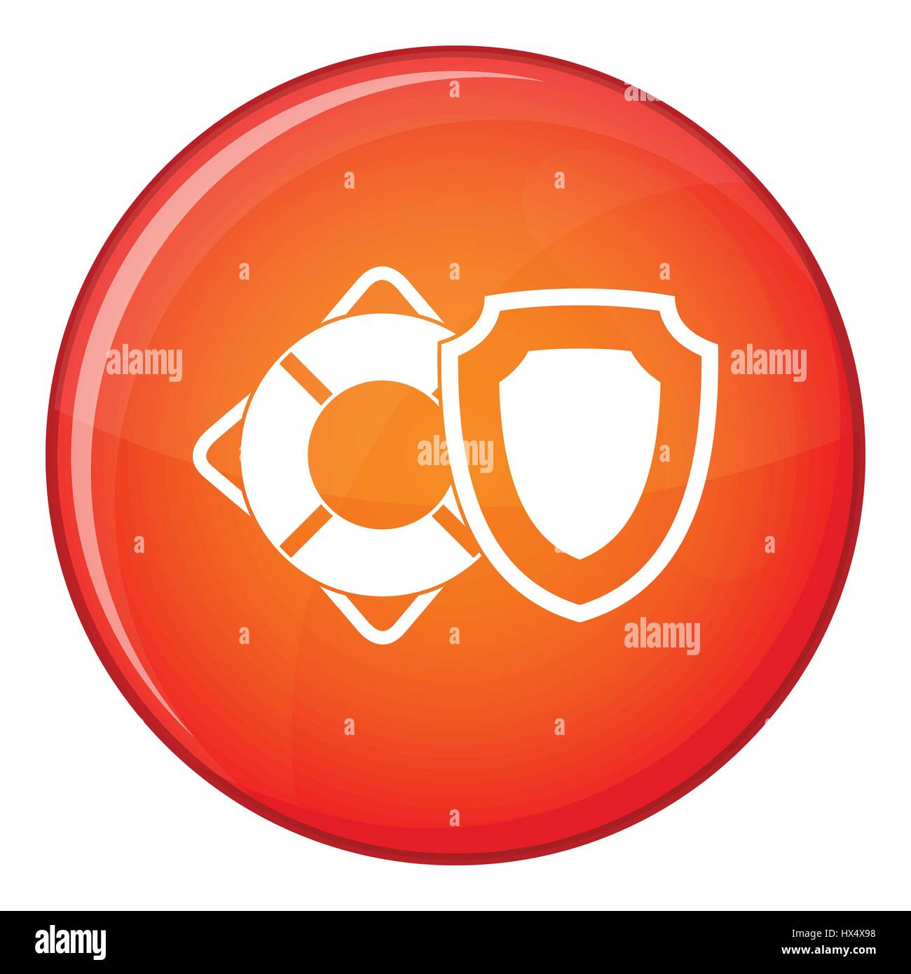 Lifebuoy and safety shield icon, flat style Stock Vector Image & Art ...