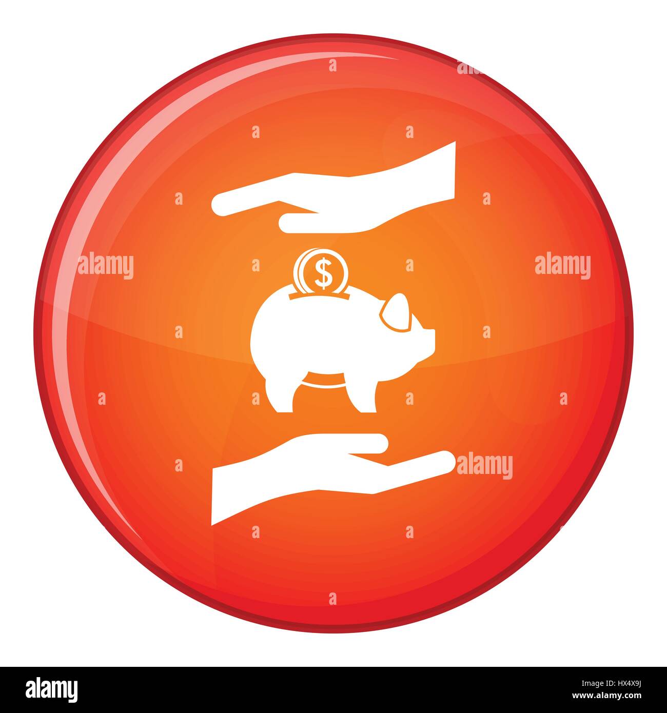 Piggy bank and hands icon, flat style Stock Vector Image & Art - Alamy