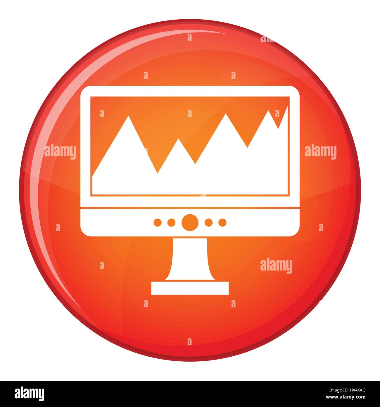 Monitor and a chart icon, flat style Stock Vector Image & Art - Alamy