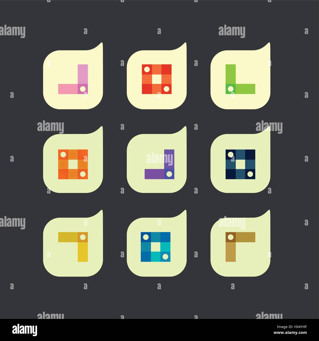 Vector set of beautiful abstract color icons Stock Vector Image & Art ...